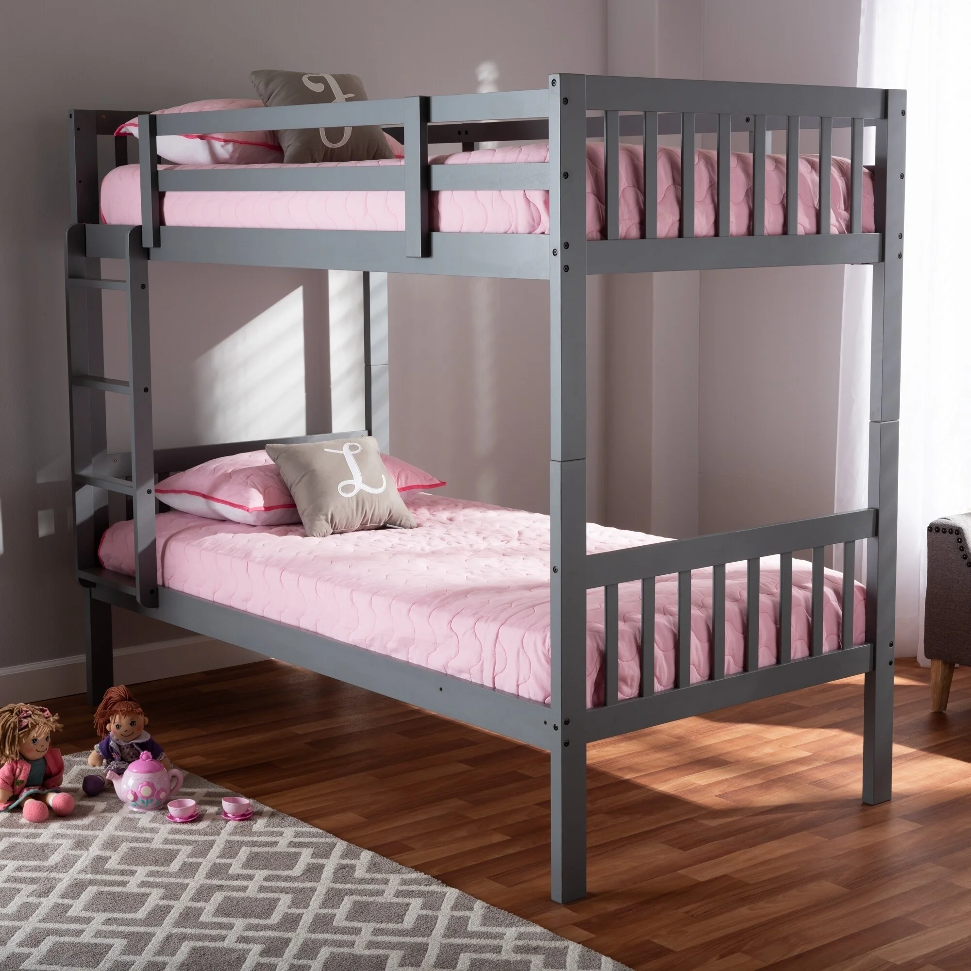 Baxton Studio Modern and Contemporary Bunk Bed Brown Walnut Finish