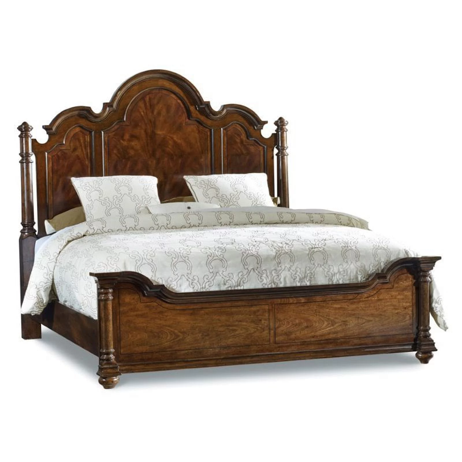 Beaumont Lane Queen Poster Panel Bed in Mahogany