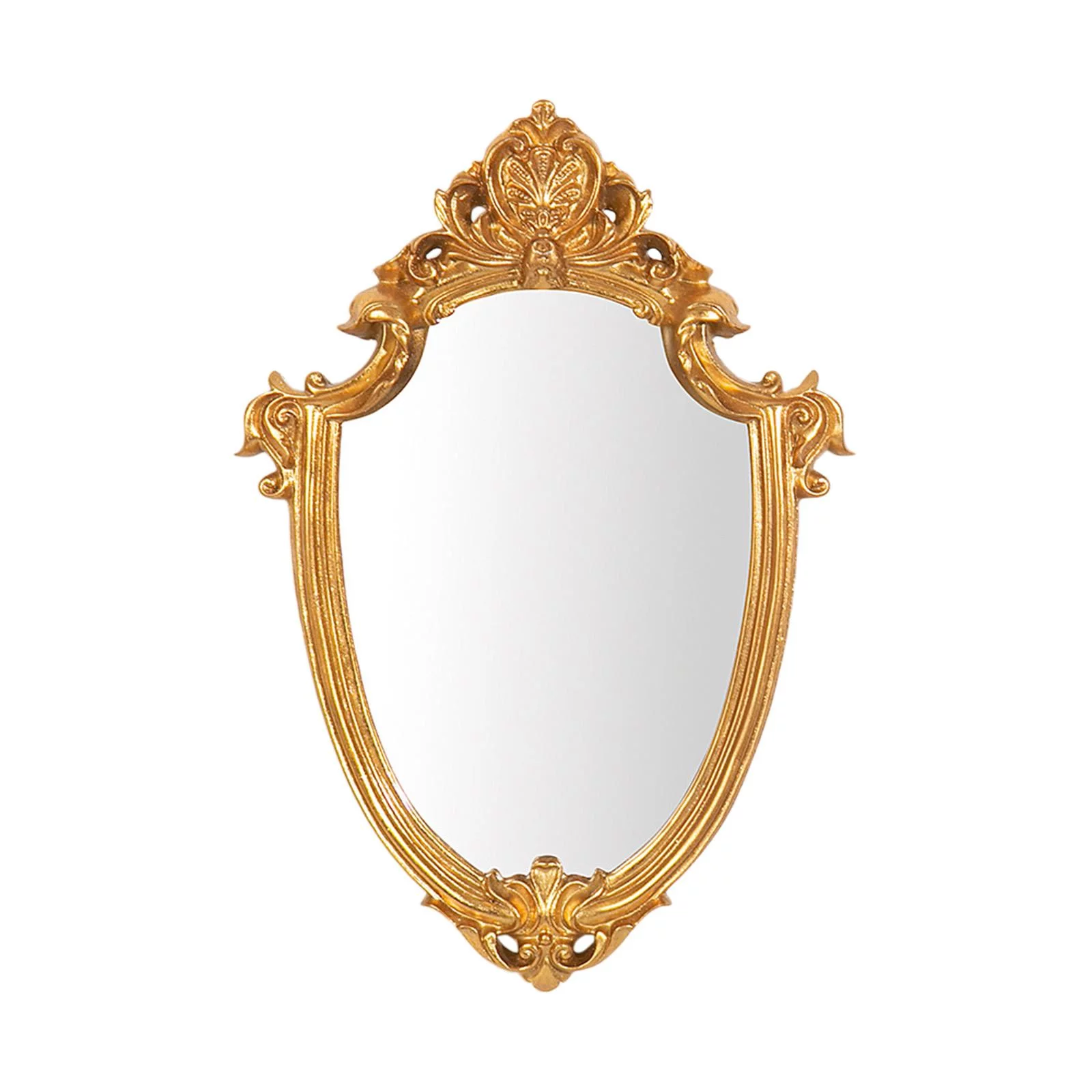 Vintage Style Decorative Wall Hanging Mirror, Ornate Baroque Mirror Wall Decor, Bathroom Vanity Mirrors for Hallway Ornament L