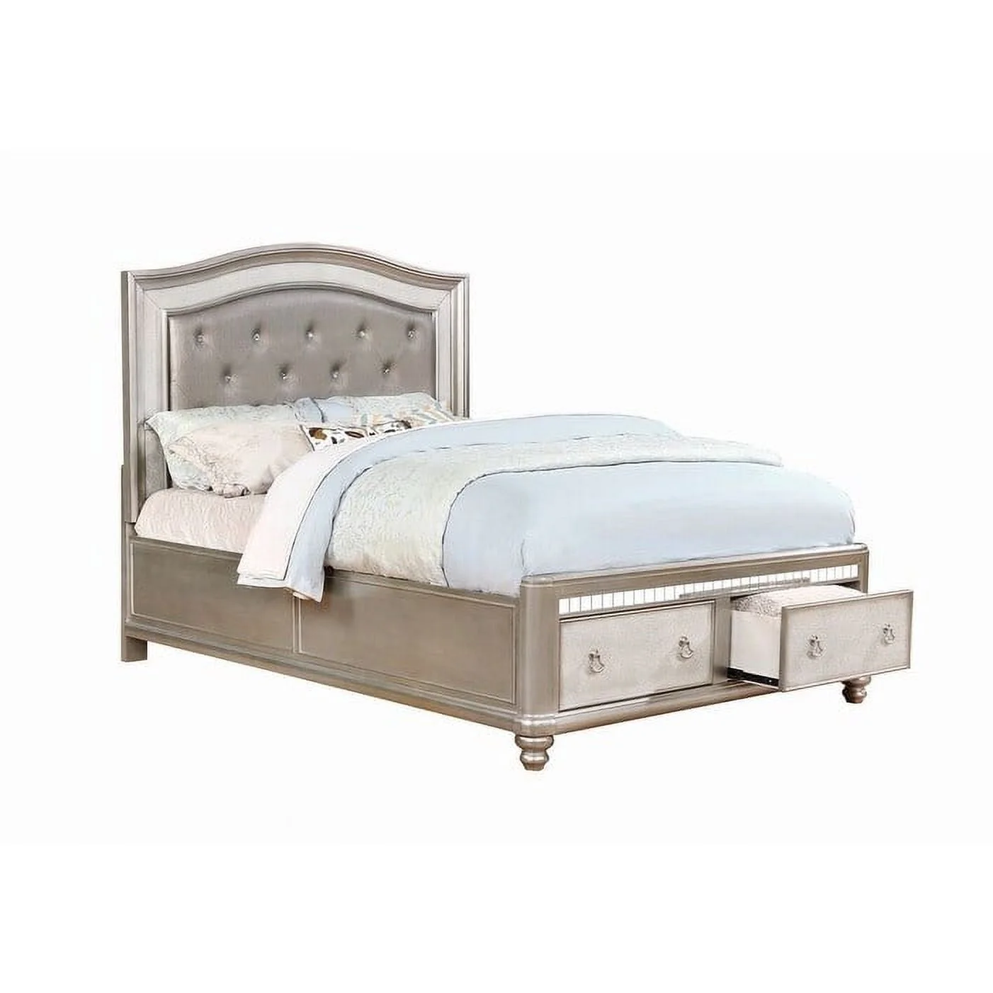 Coaster Furniture Bling Game Storage Bedroom Set Metallic Platinum King