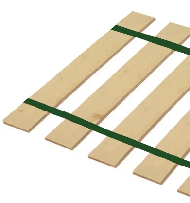 The Furniture King Twin Size Wood Bed Slats Custom Platform Plank Bed Frame Support Bunkie Boards Attached with Dark Green Strapping 40