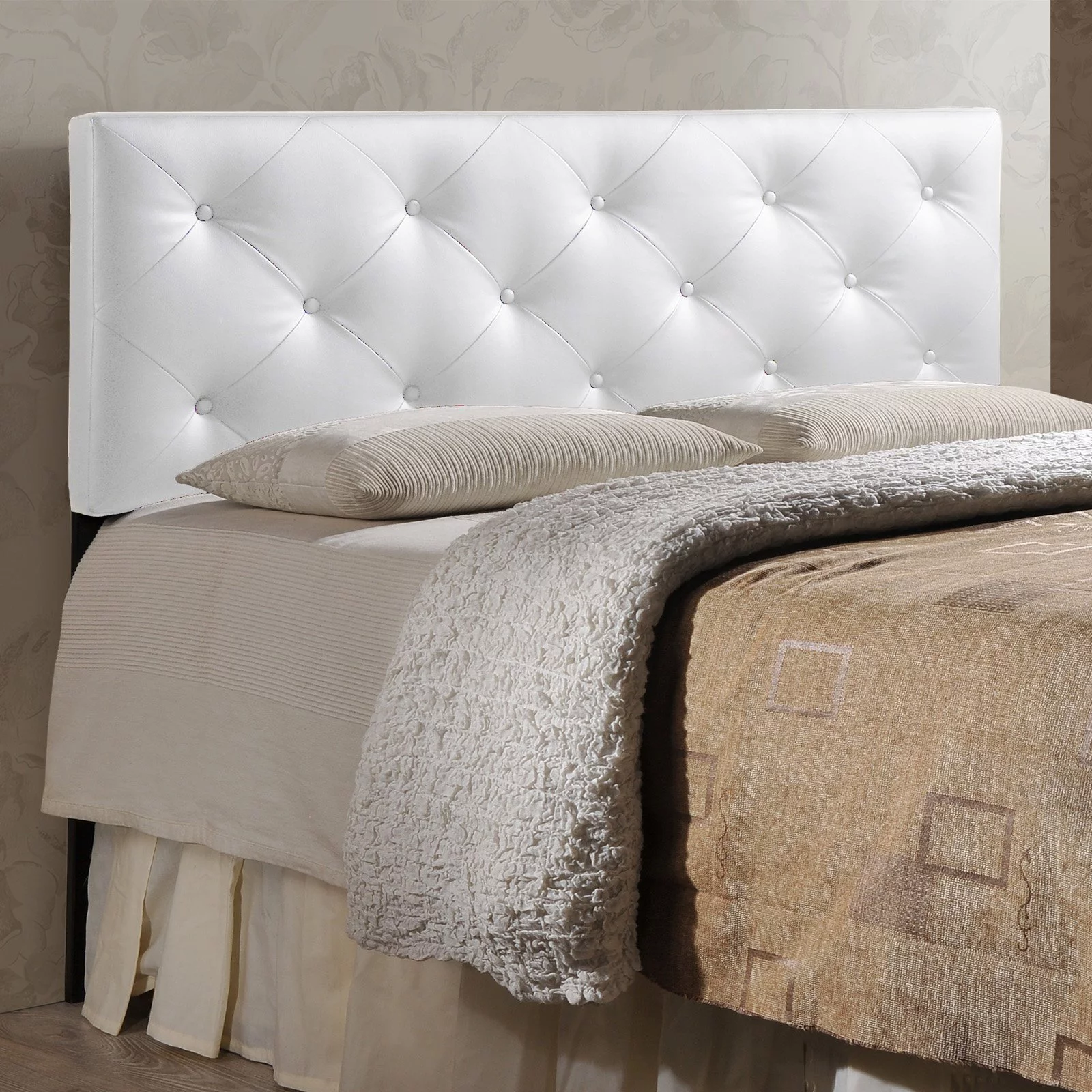 Baxton Studio Baltimore Upholstered Headboard, Queen, White