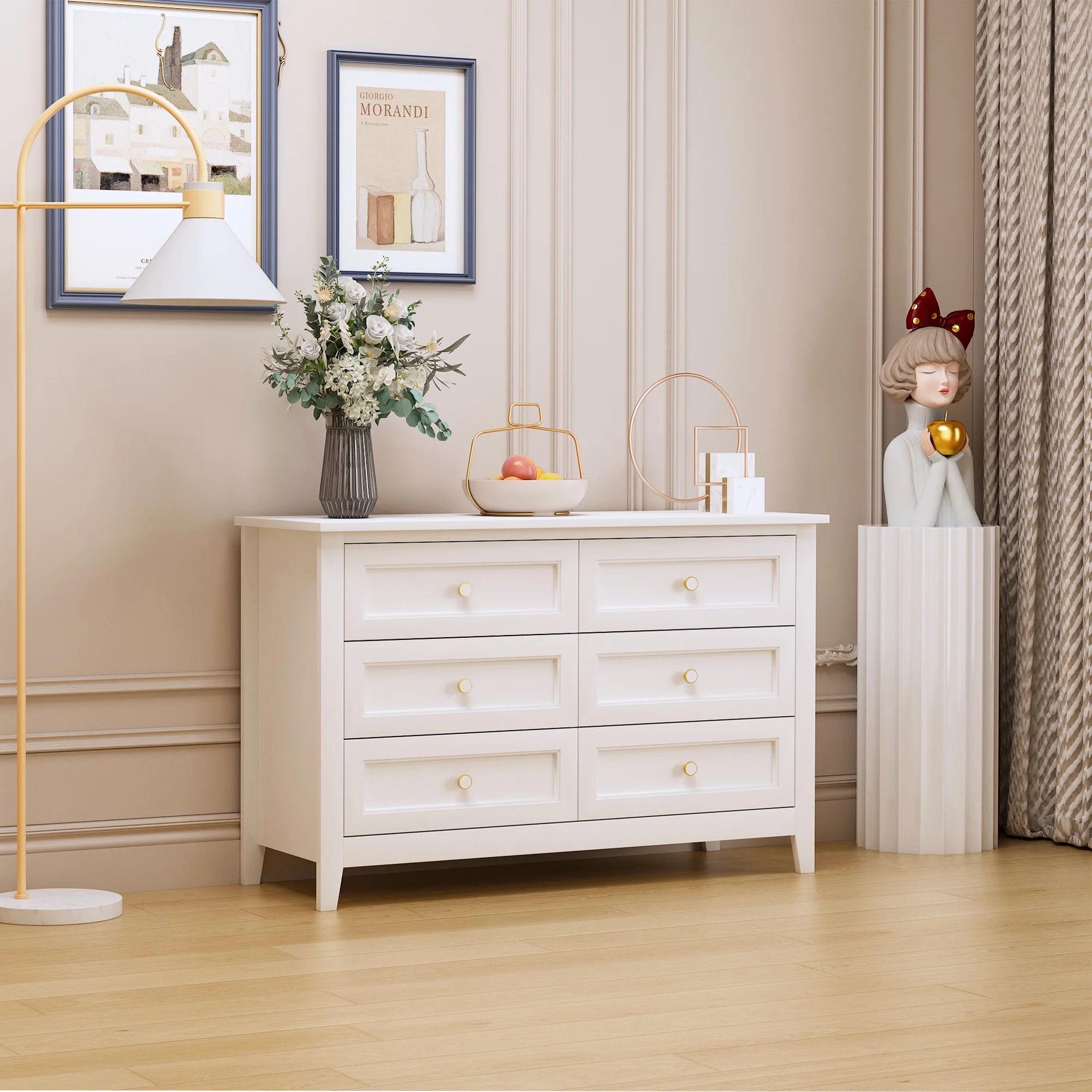Vintage Wood Drawer Dresser - 123.9 | Elevate Your Space