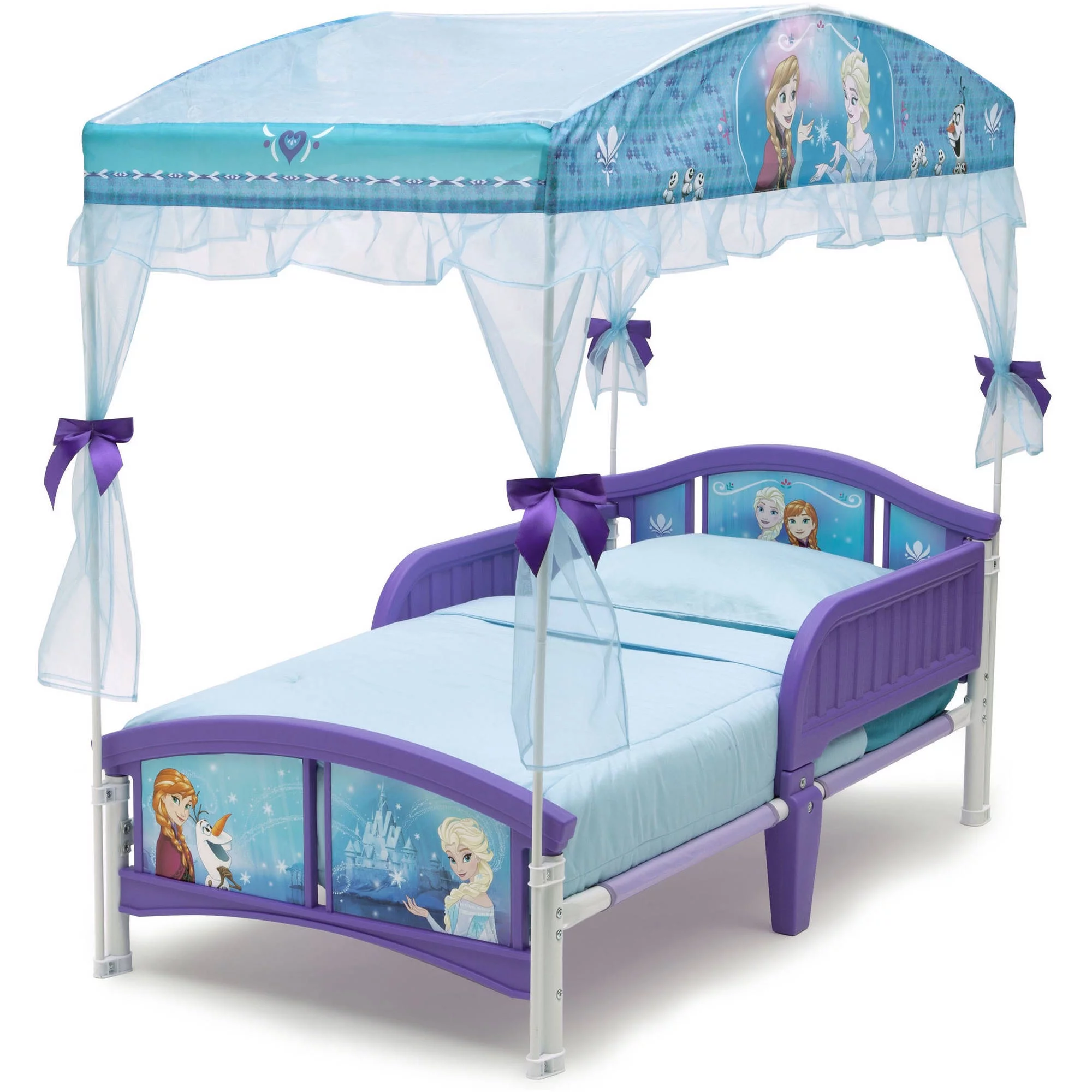 Delta Children Disney Frozen Plastic Toddler Canopy Bed, Purple