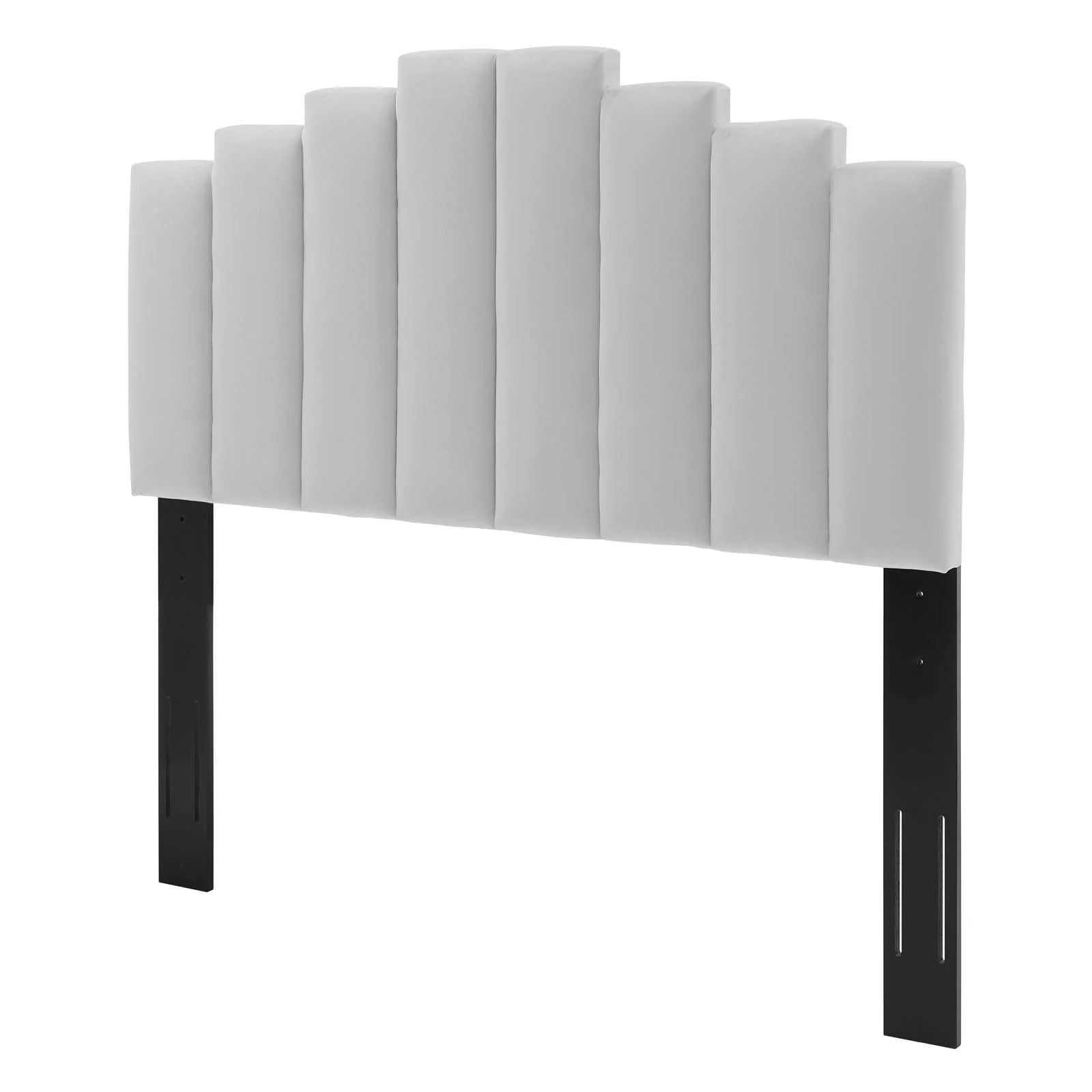 Headboard, Twin Size, Velvet, Light Grey Gray, Modern Contemporary Urban Design, Bedroom Master Guest Suite