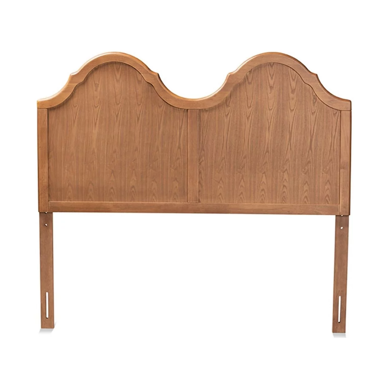 Tobin Vintage Classic and Traditional Ash Walnut Finished Wood Queen Size Arched Headboard