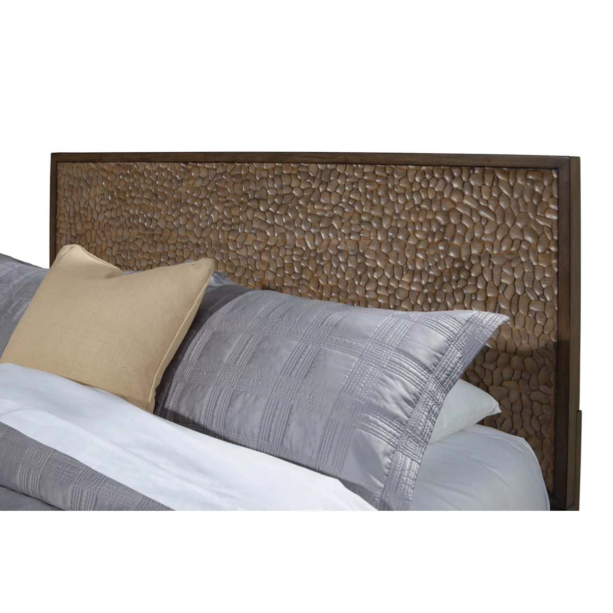 Brown Pearl Queen Headboard - Brown Bronze