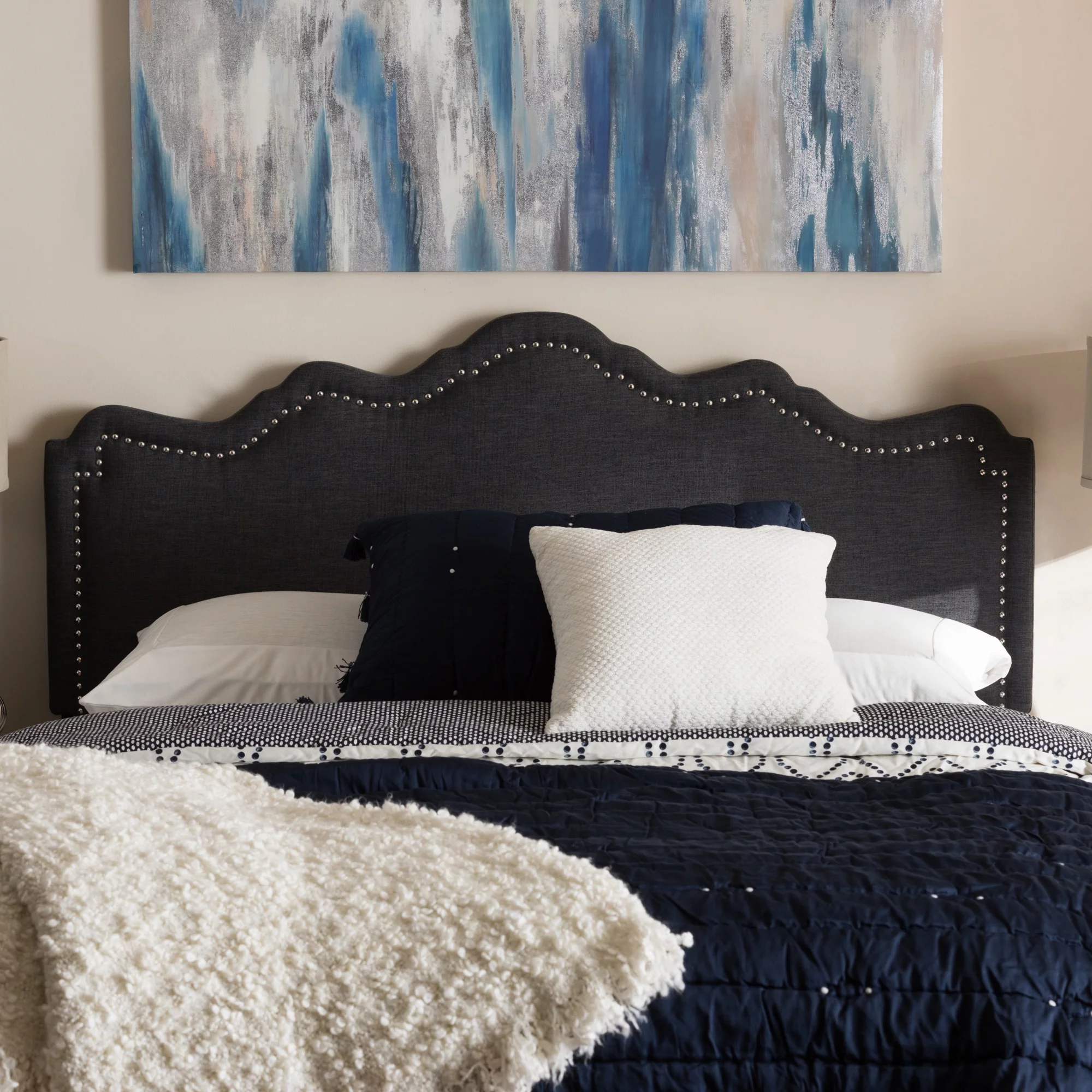 Baxton Studio Contemporary Headboard by  Beige Full