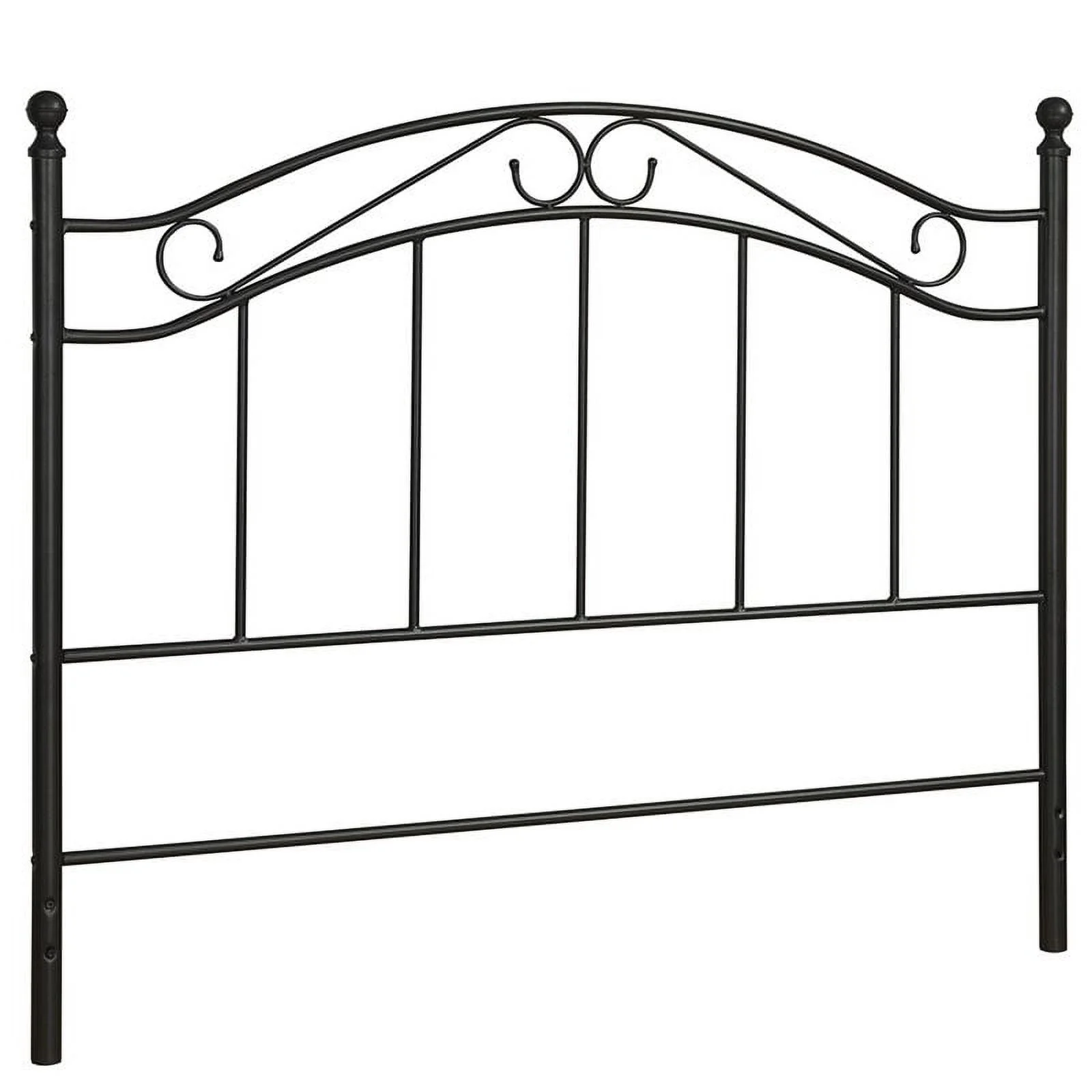 Pemberly Row Modern Full Queen Metal Spindle Headboard in Black