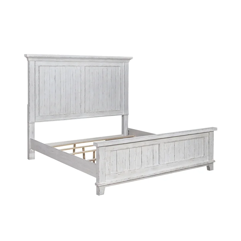 River Place Queen Panel Bed- Riverstone White