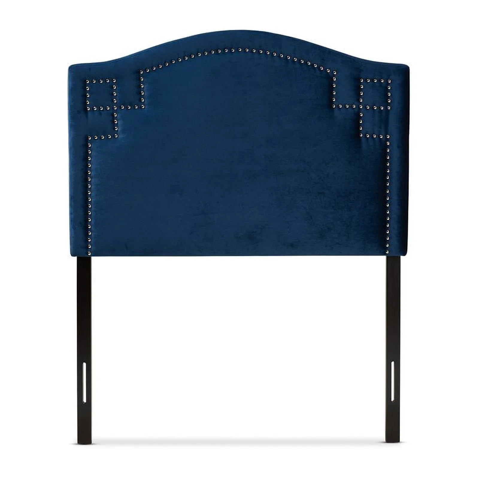 Bowery Hill Modern Velvet and Wood Twin Headboard in Royal Blue