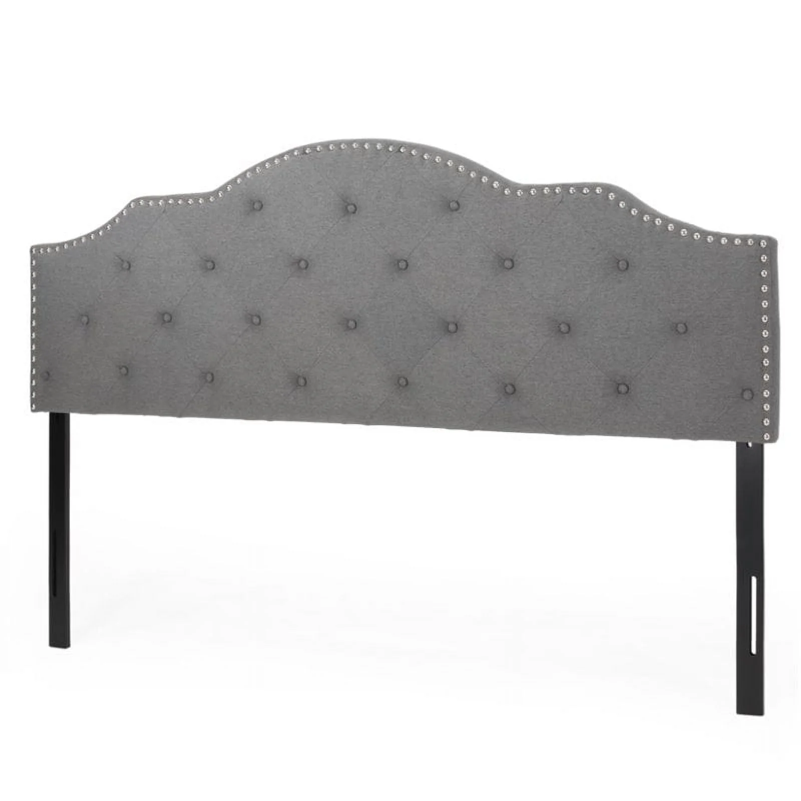 Noble House Seamus Contemporary Upholstered King/California King Headboard, Charcoal Gray, Black