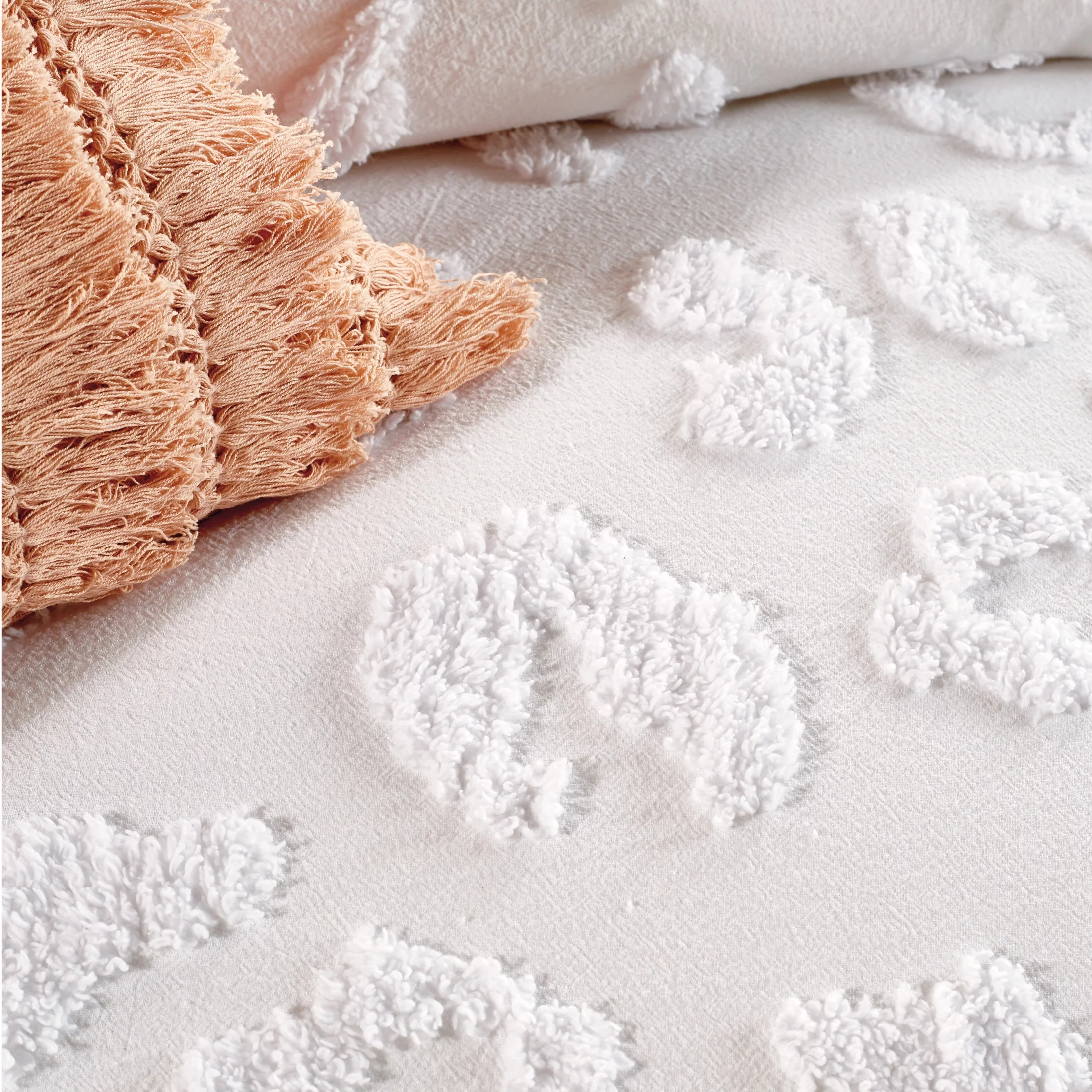 Peri Home Chenille Leopard 2 Piece Twin/Twin XL Comforter Set, White, Cotton, Chenille Tufted, Polyfill, Adult, Unisex