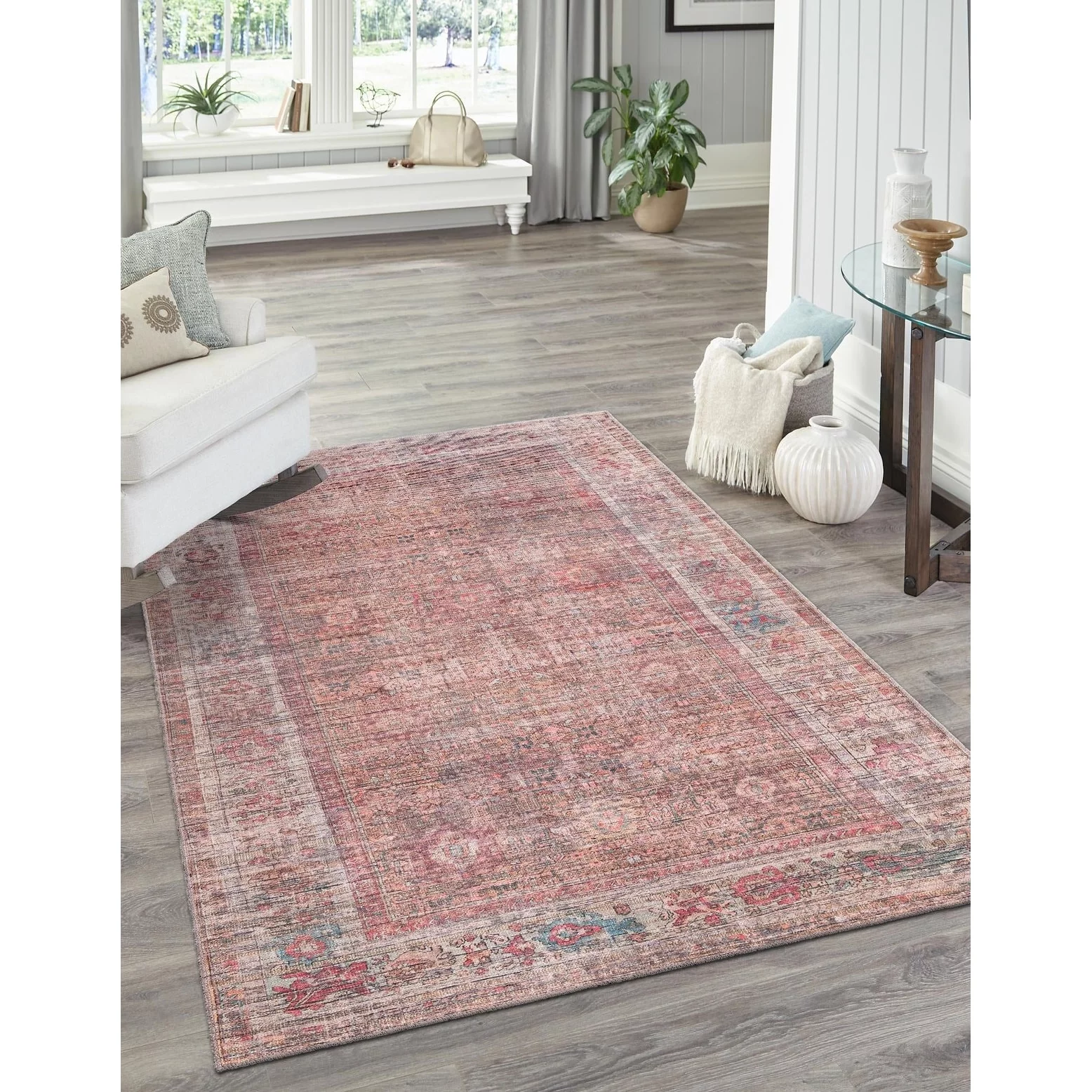 Contemporary Pria Collection Area Rug 2'x6' - Rust Red-Brown