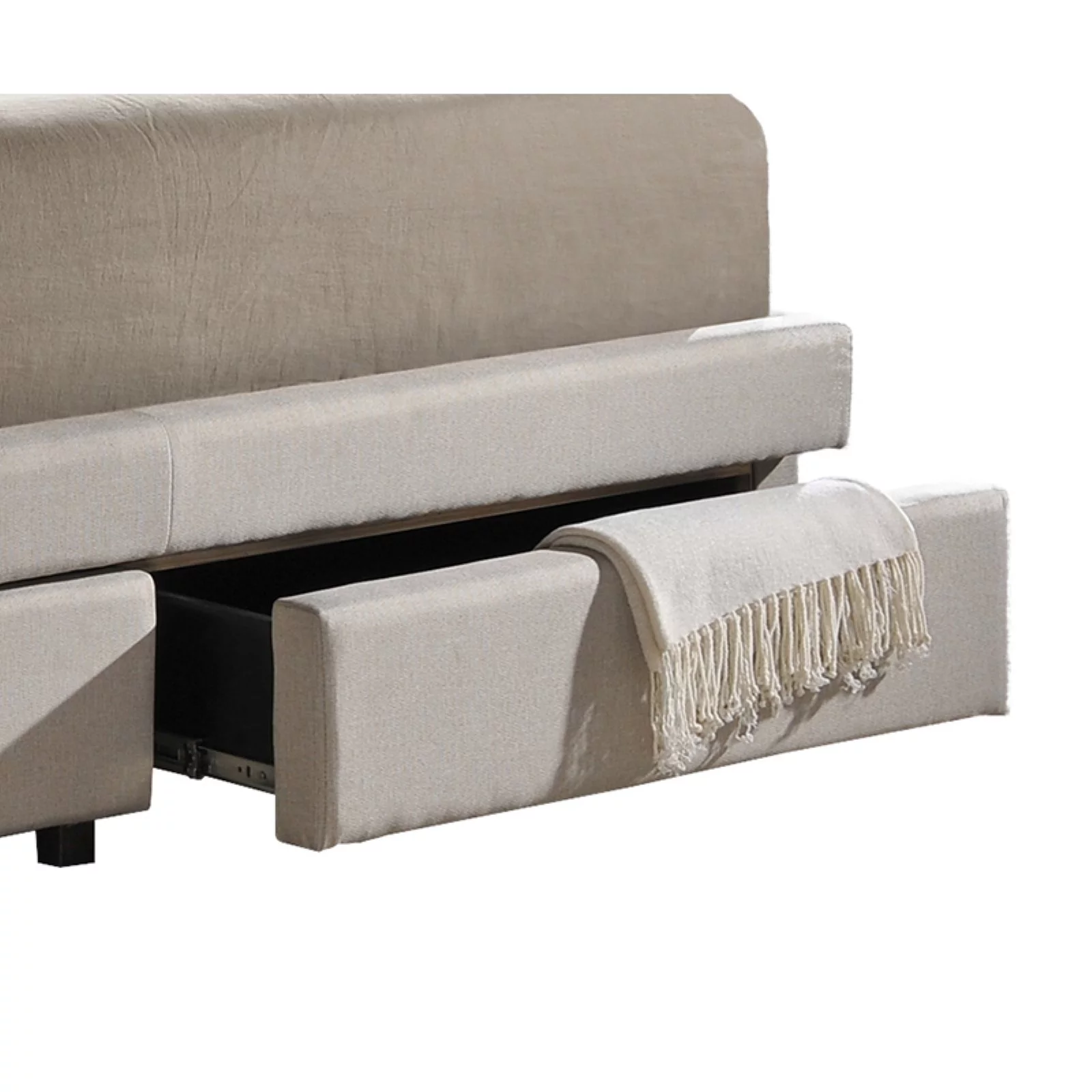 Baxton Studio Ainge Contemporary Button-Tufted Fabric Upholstered Storage Bed with 2-drawer, Multiple sizes, Multiple Colors