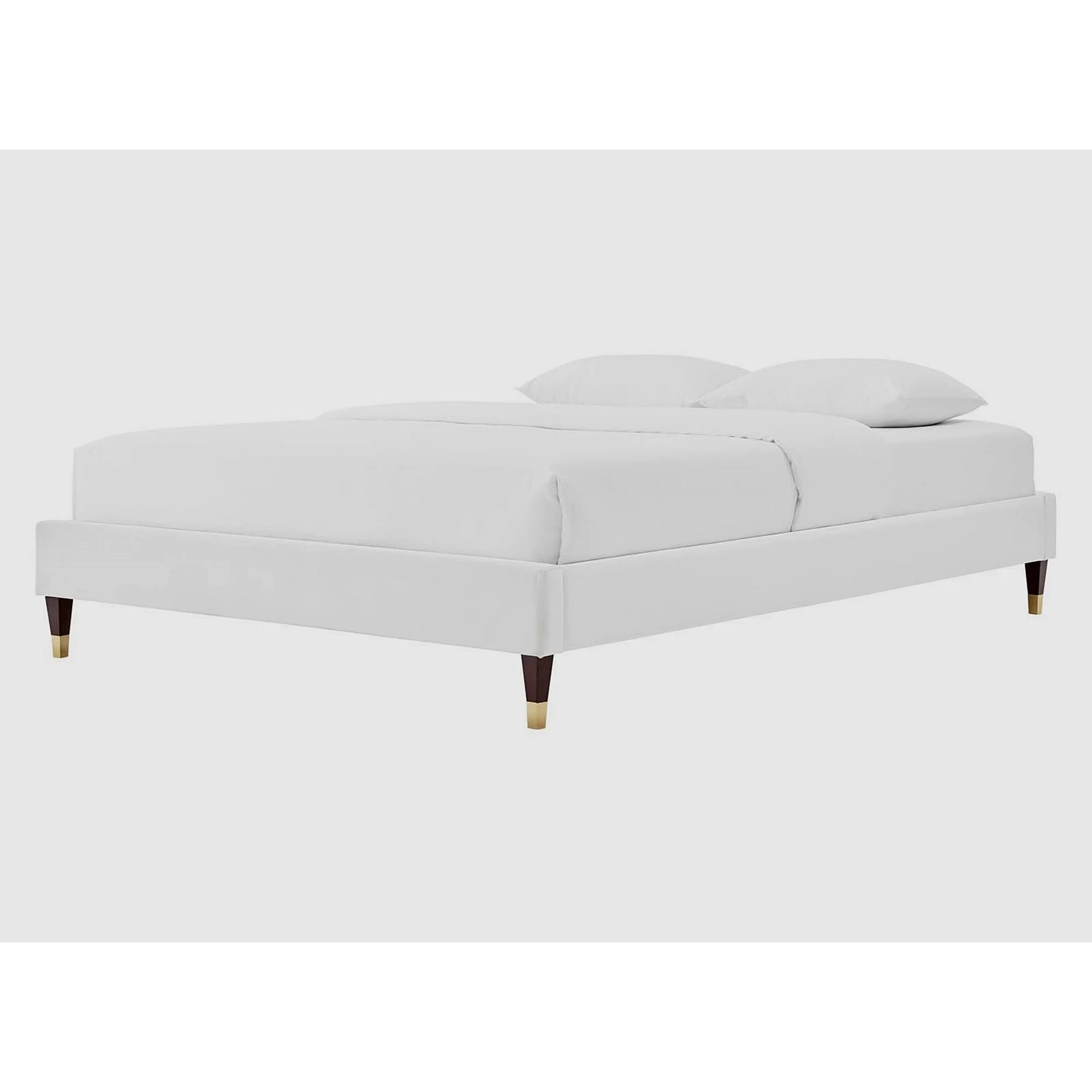 BSD National Supplies Millbury Modern White Velvet Upholstered Full Size Platform Bed Frame