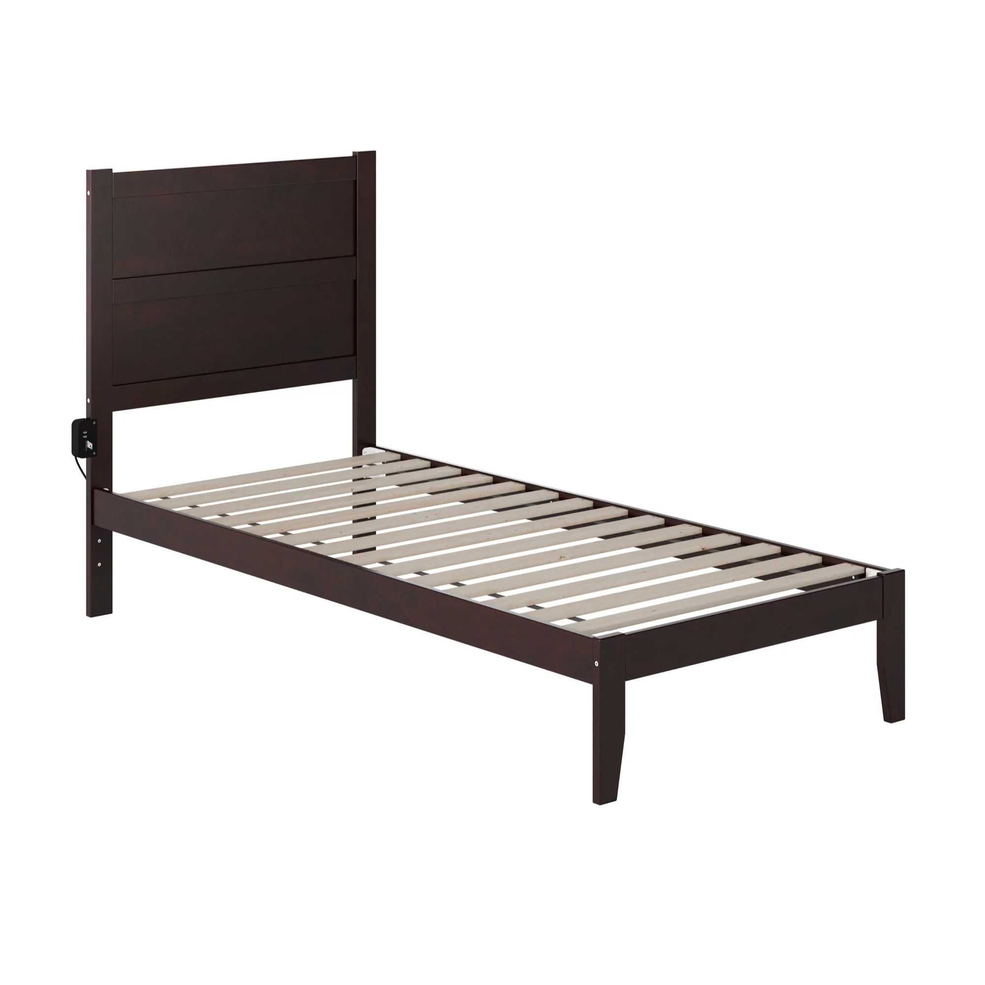 AFI NoHo Twin XL Solid Wood Platform Bed with USB Charger in Espresso