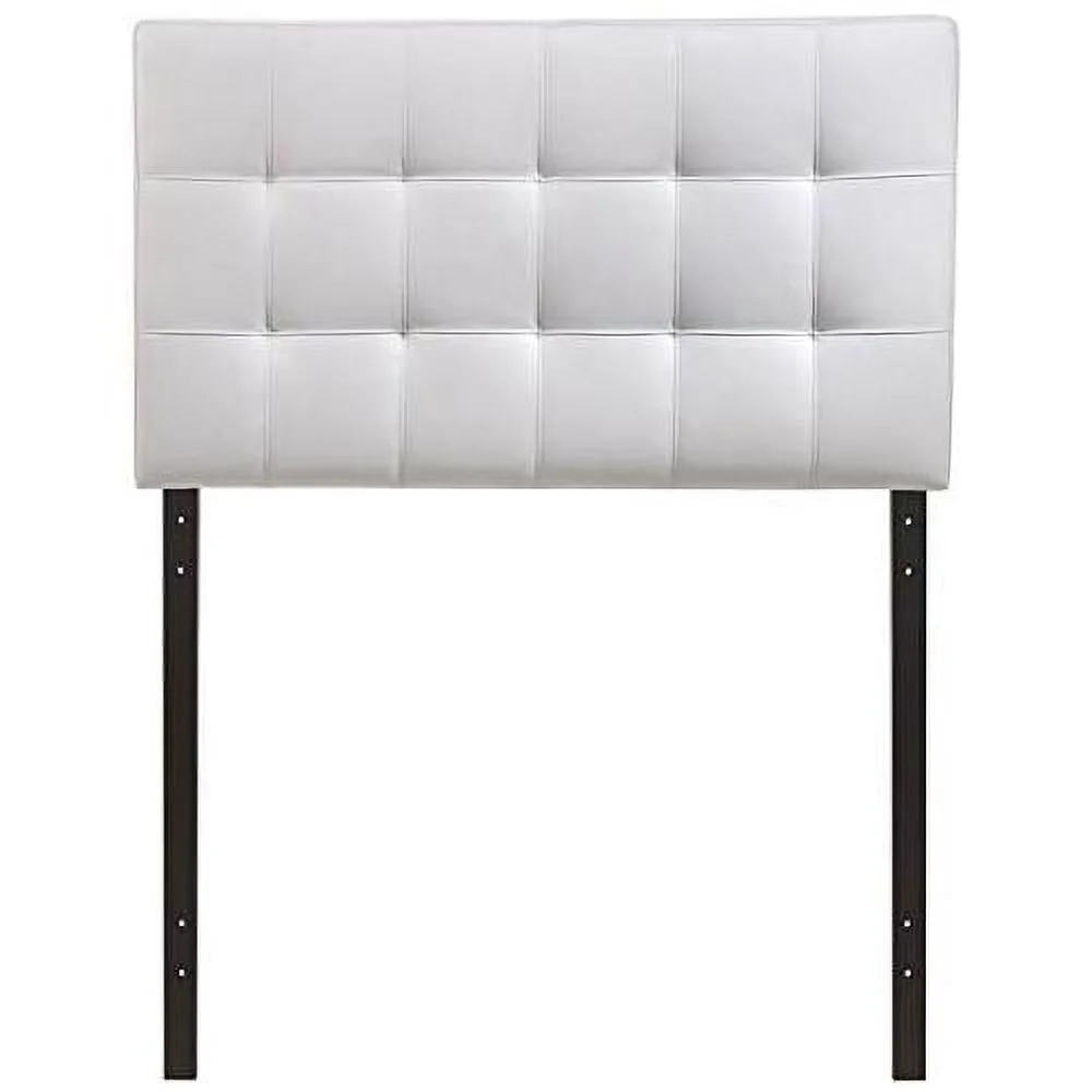 Roseberry Kids Modern Vinyl Tufted Panel Headboard In White