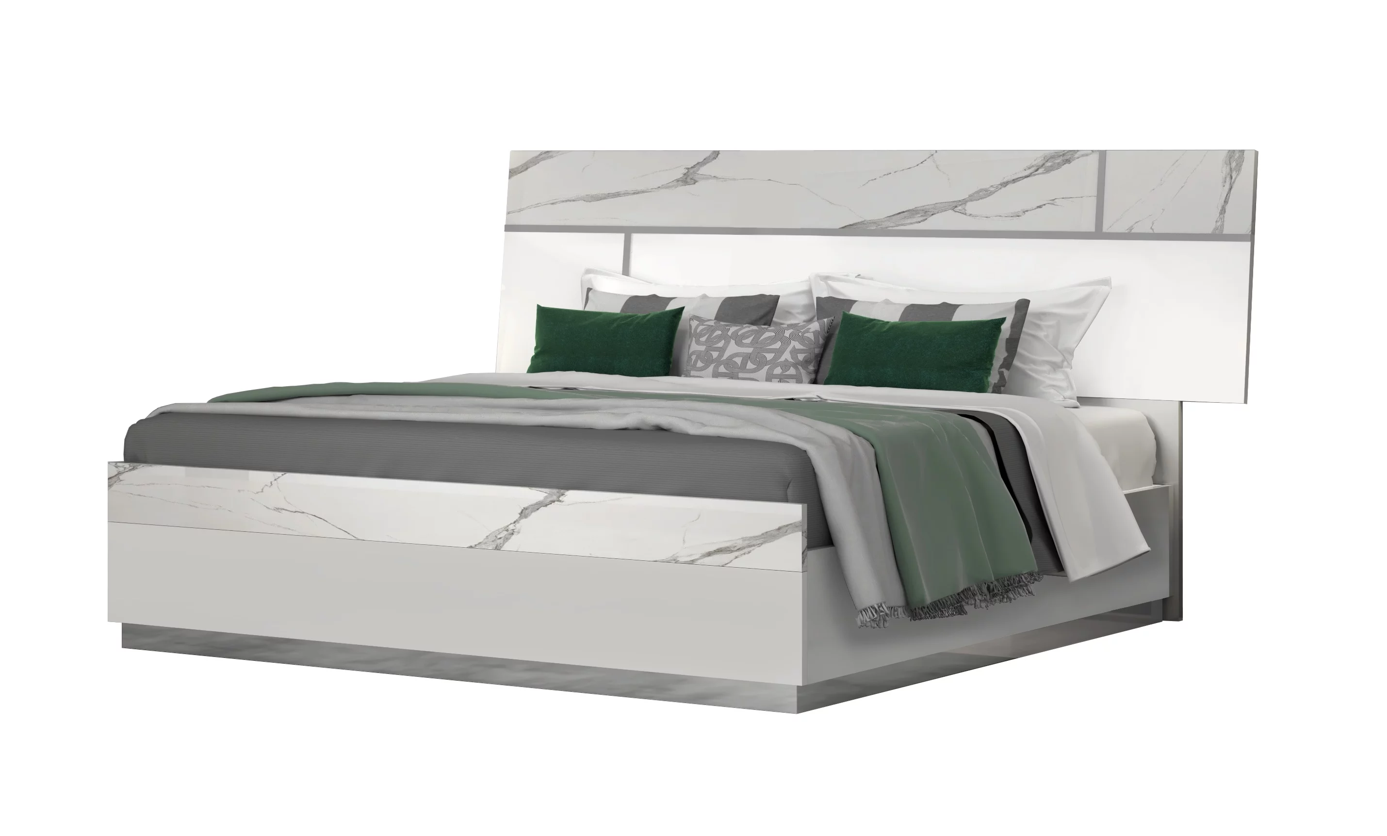 J&M Furniture Sunset Premium Bedroom with 6 piece queen bed, chest, dresser, mirror and 2 nightstand, queen bedroom set