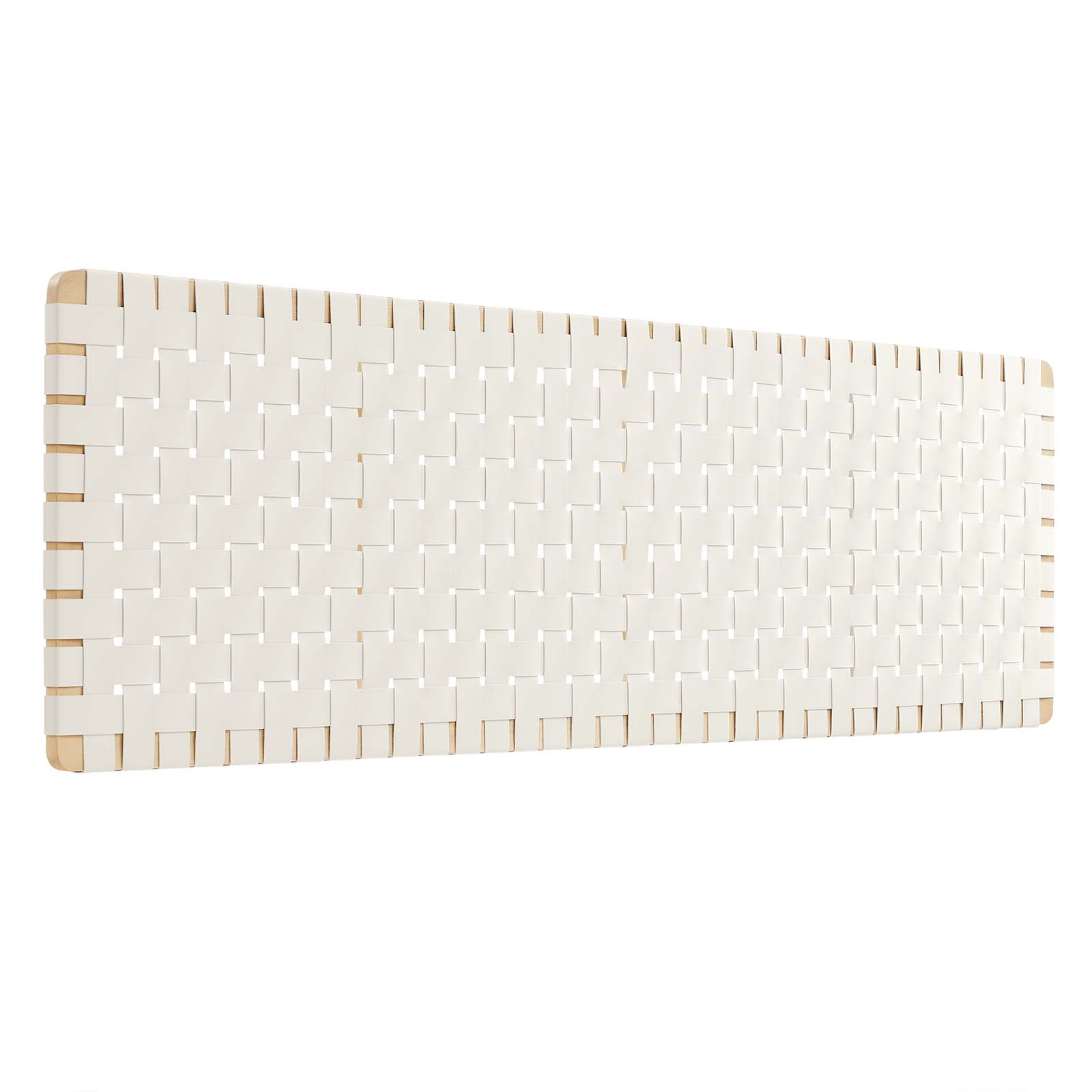Modway Sparta Weave Wall-Mount King Vegan Leather Headboard in Natural Beige