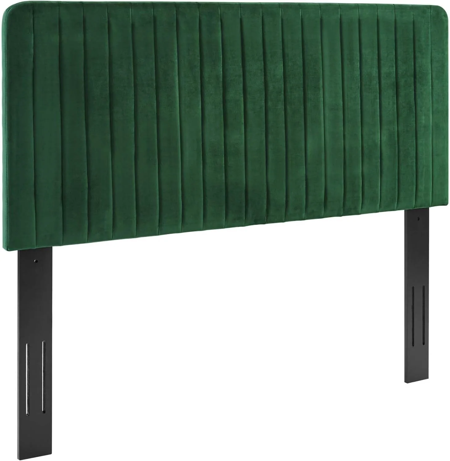 Milenna Channel Tufted Performance Velvet Headboard, , Emerald
