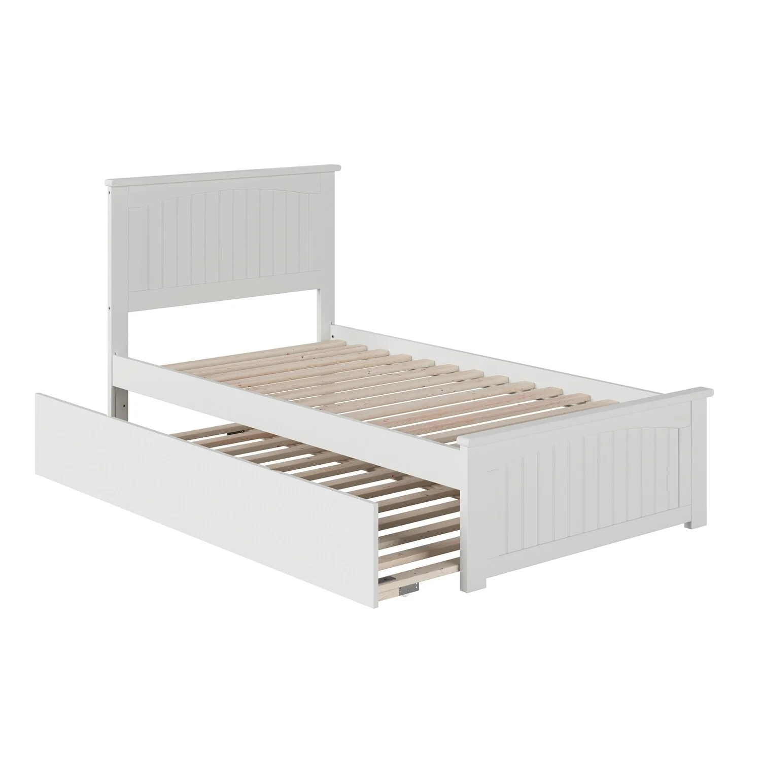 AFI  Nantucket Twin Size Platform Bed with Matching Footboard & Twin Trundle in White