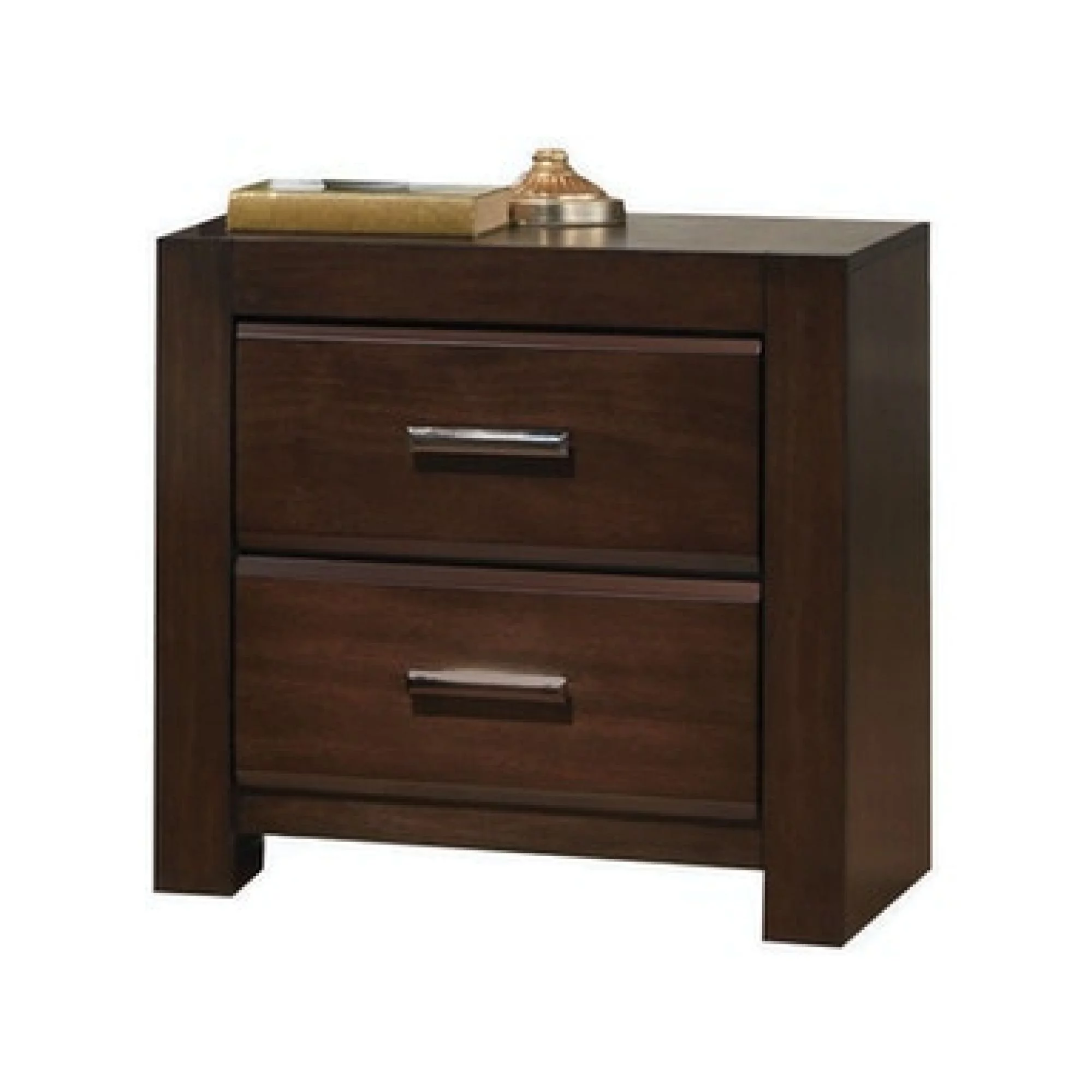 CoSoTower Nightstand with 2 Drawers - Bedside Furniture & Accent Bedroom End Table, Chest Storage Organizer Dresser for Home, Accessories, Office, College Dorm, Nightstand in Walnut