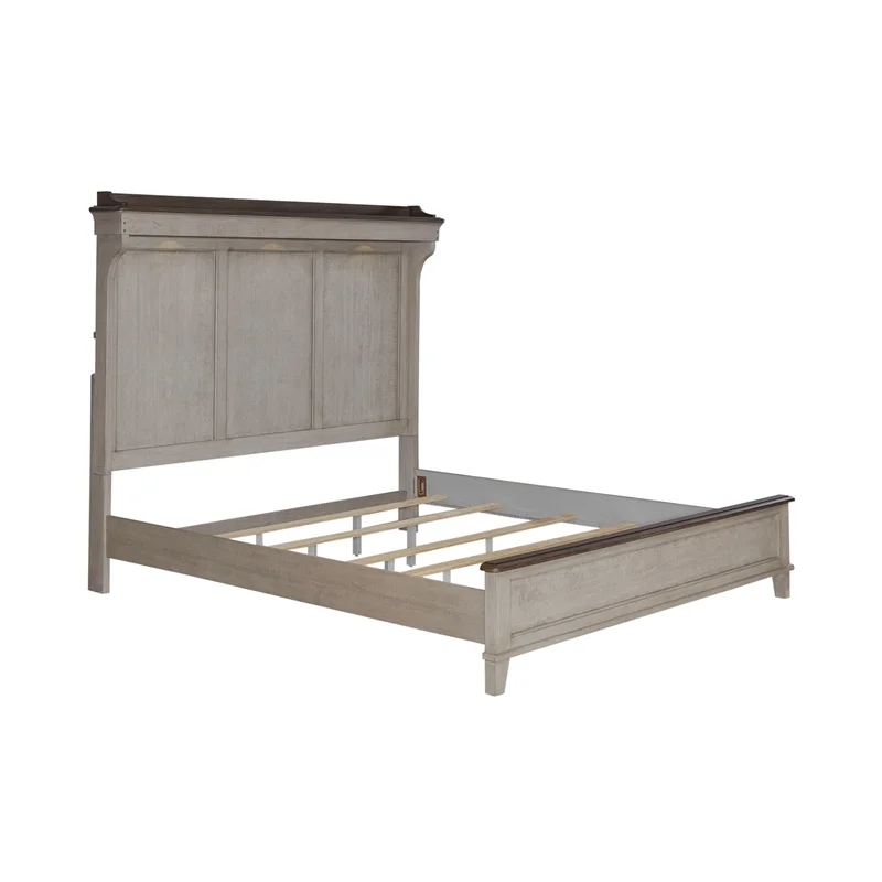 Ivy Hollow King Mantle Bed in Weathered Linen