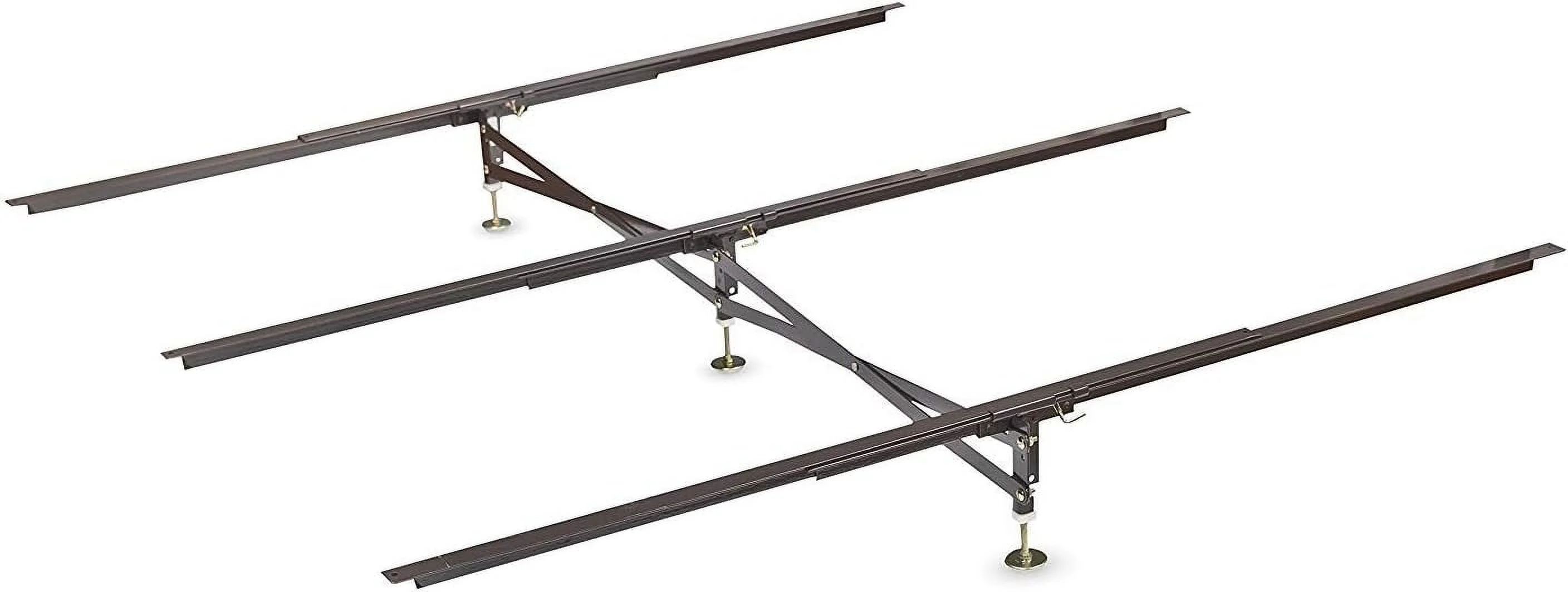 XS X Support Bed Frame System GS-3 XS Model 3 Cross Rails And 3 Legs - Strong Center Support Base For Full Queen And King Mattress Box And Bed