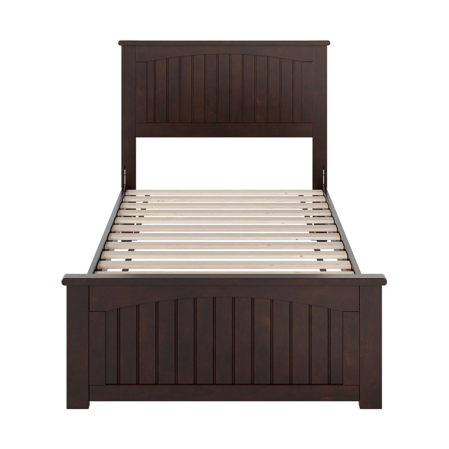 AFI Naples Twin Solid Wood Low Profile Platform Bed with Matching Footboard, Espresso
