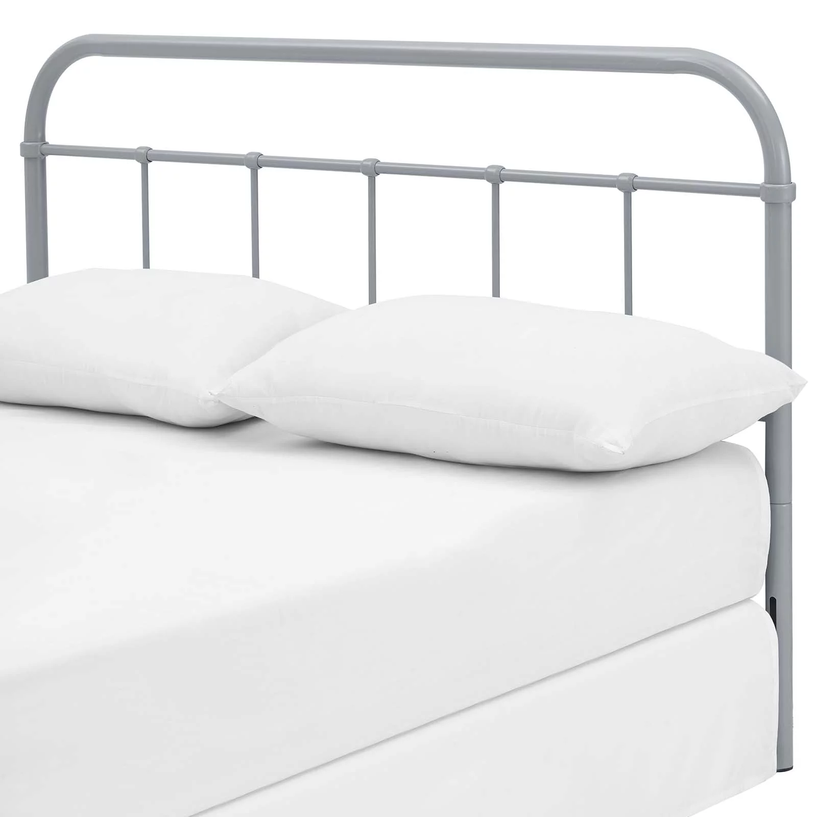 Modern Contemporary Urban Design Bedroom King Size Headboard, Metal Steel, Gray