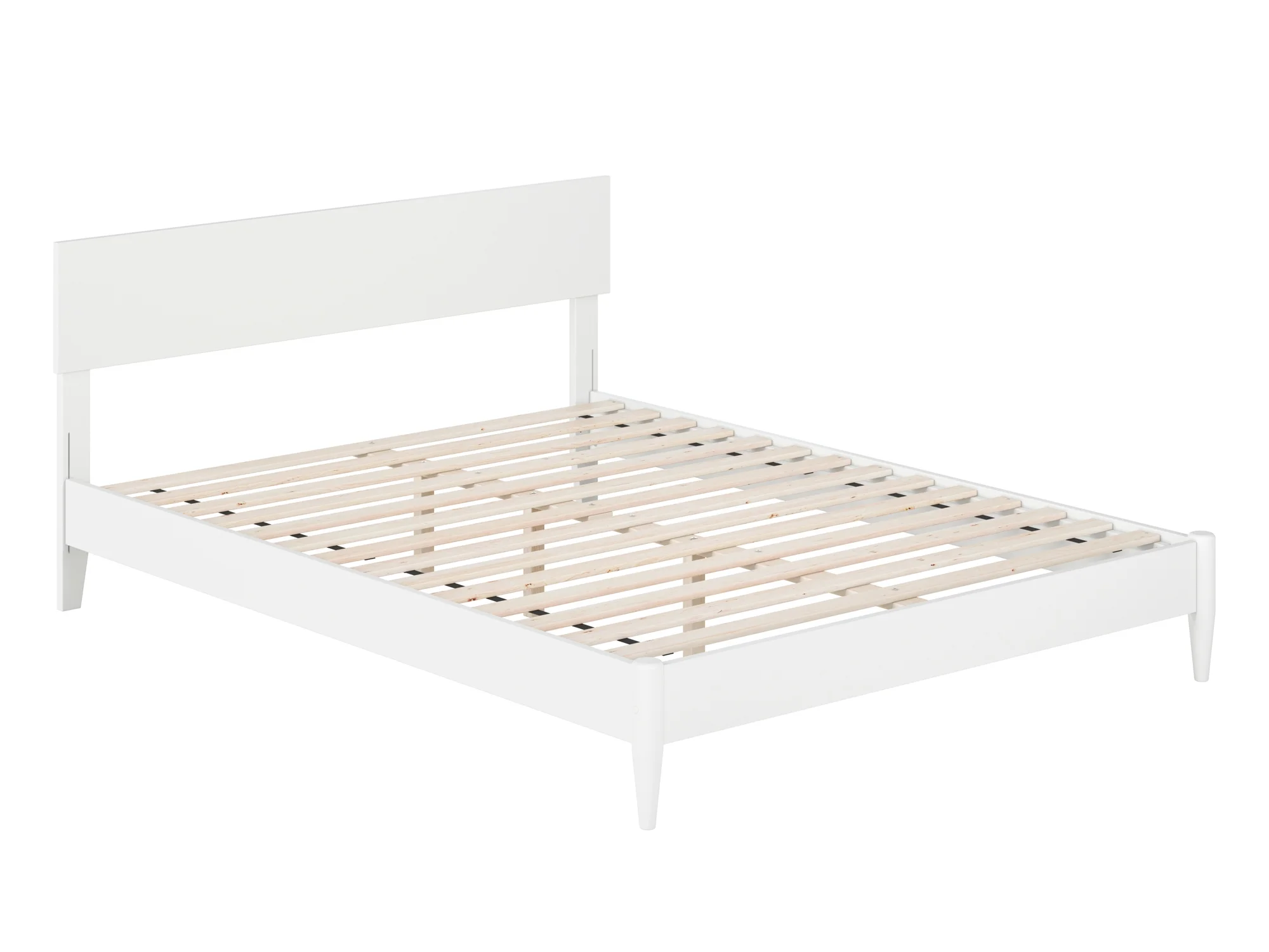 AFI Aria Queen Modern Solid Wood Low Profile Platform Bed, White