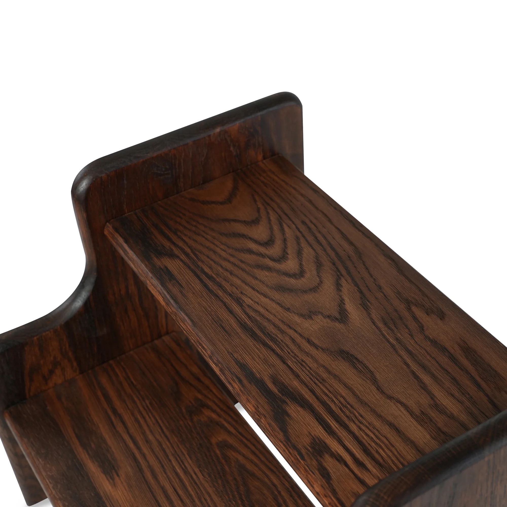 CONSDAN Hardwood Oak 2-Tier Step Stool, Kids Stool for Bathroom Kitchen Toilet, Natural Color, Chocolate Color