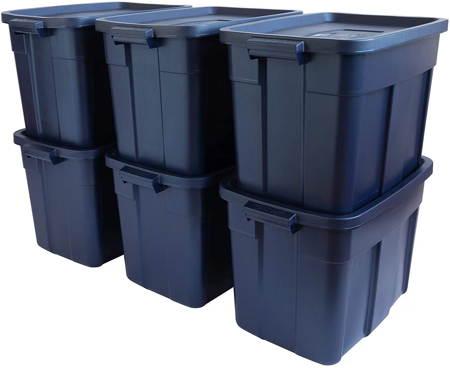 Rubbermaid Roughneck️ Storage Totes 18 Gal Pack of 6 Durable, Reusable, Set of Plastic Storage Bins