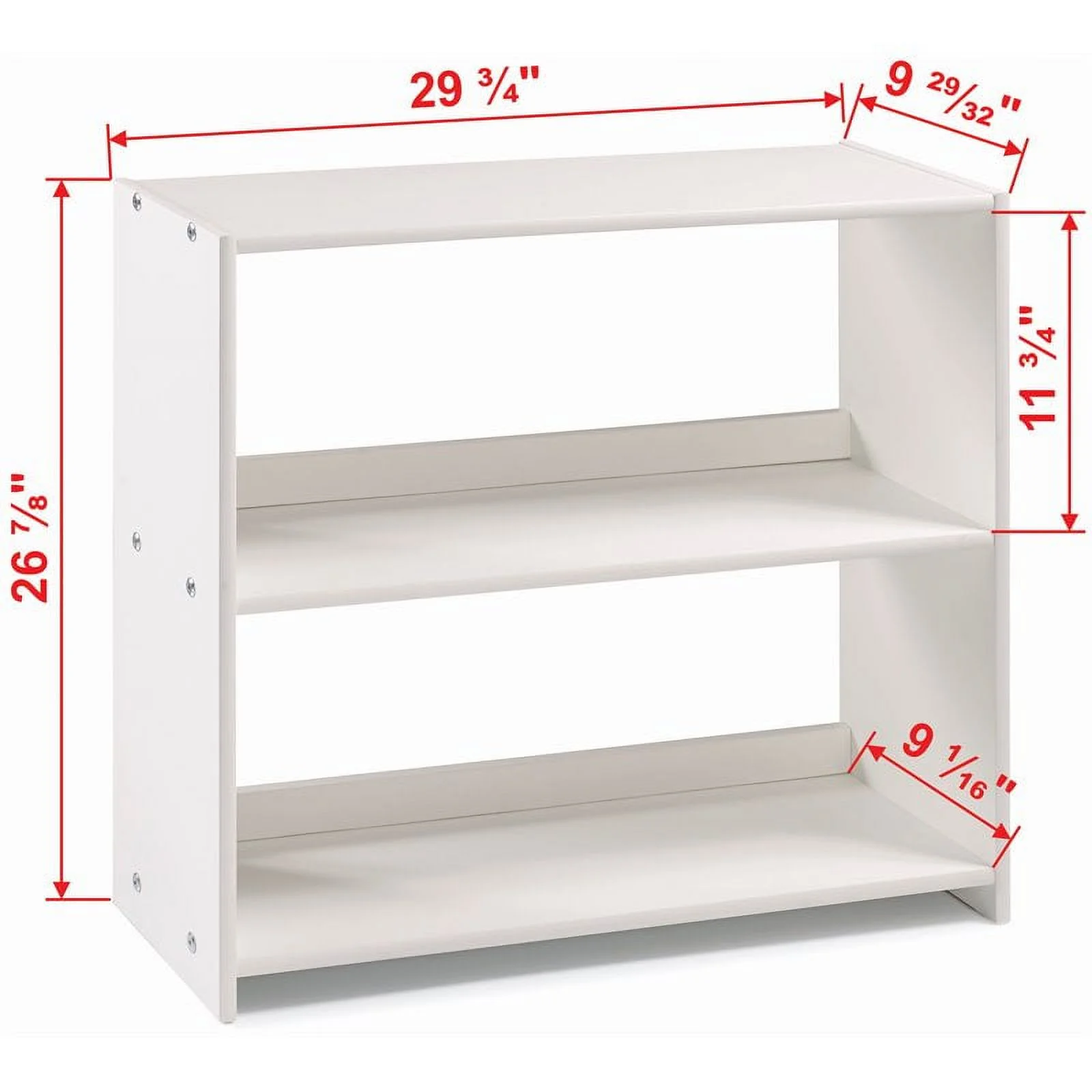 Donco Kids Louver 2 Shelf Small Wooden Bookcase in White