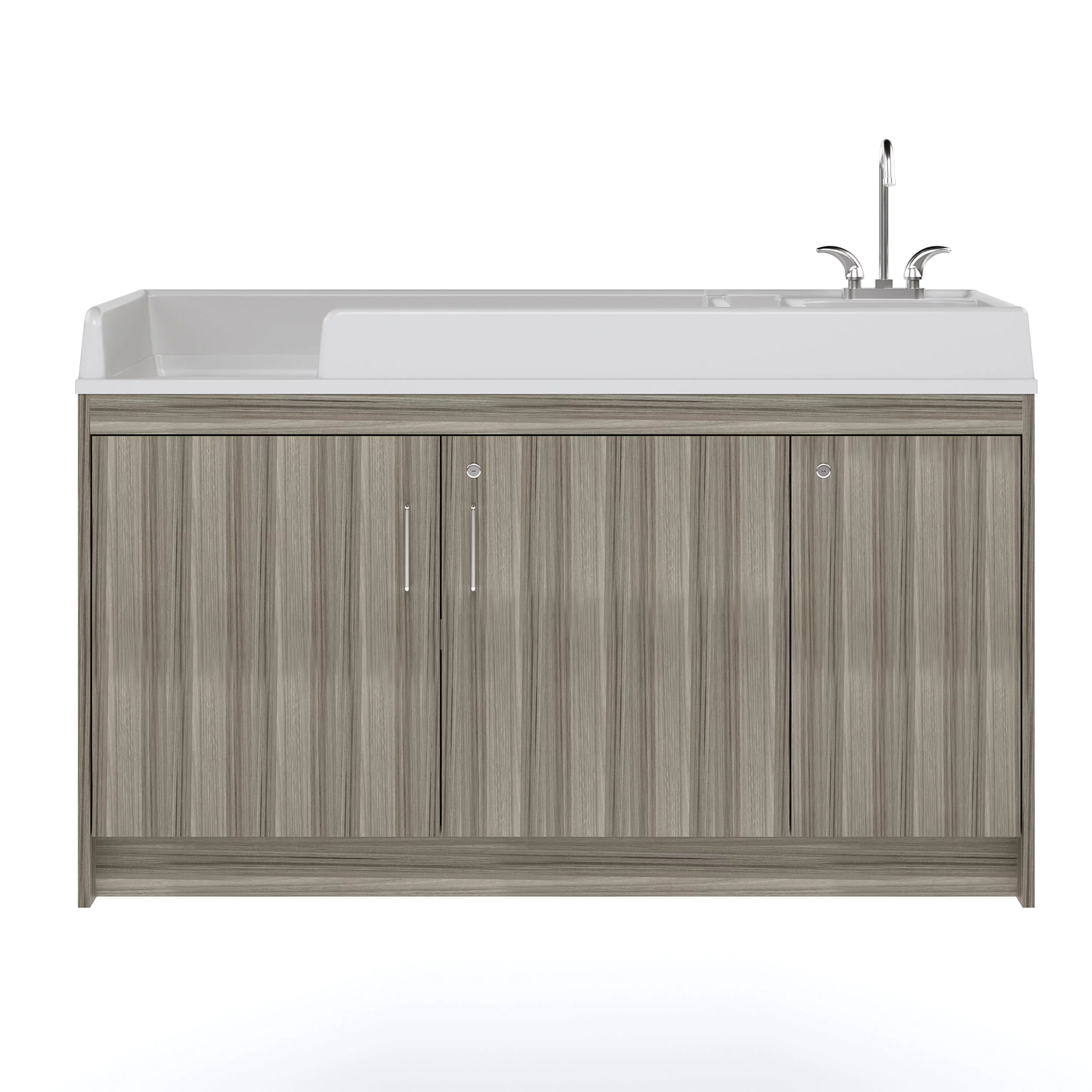 Tot Mate Baby Changing Table with Built-in Sink and Storage, Wood, Nursery Furniture, Wood, Elm Gray