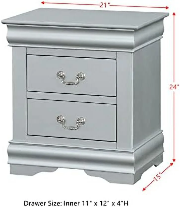 KBANZIBIU Nightstand with 2 Drawers Small Dresser Bedside Night Stand End Table with for Bedroom Living Room College Dorm No Assembly Required (Dark Gray)