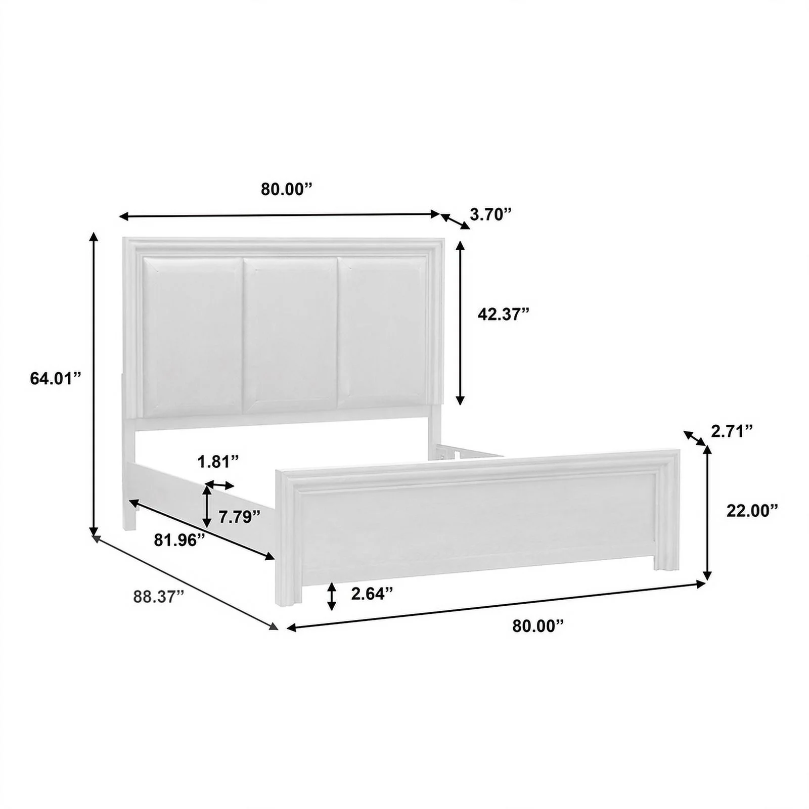 Scott Living Denman Faux Leather & Wood King Panel Bed in Brown