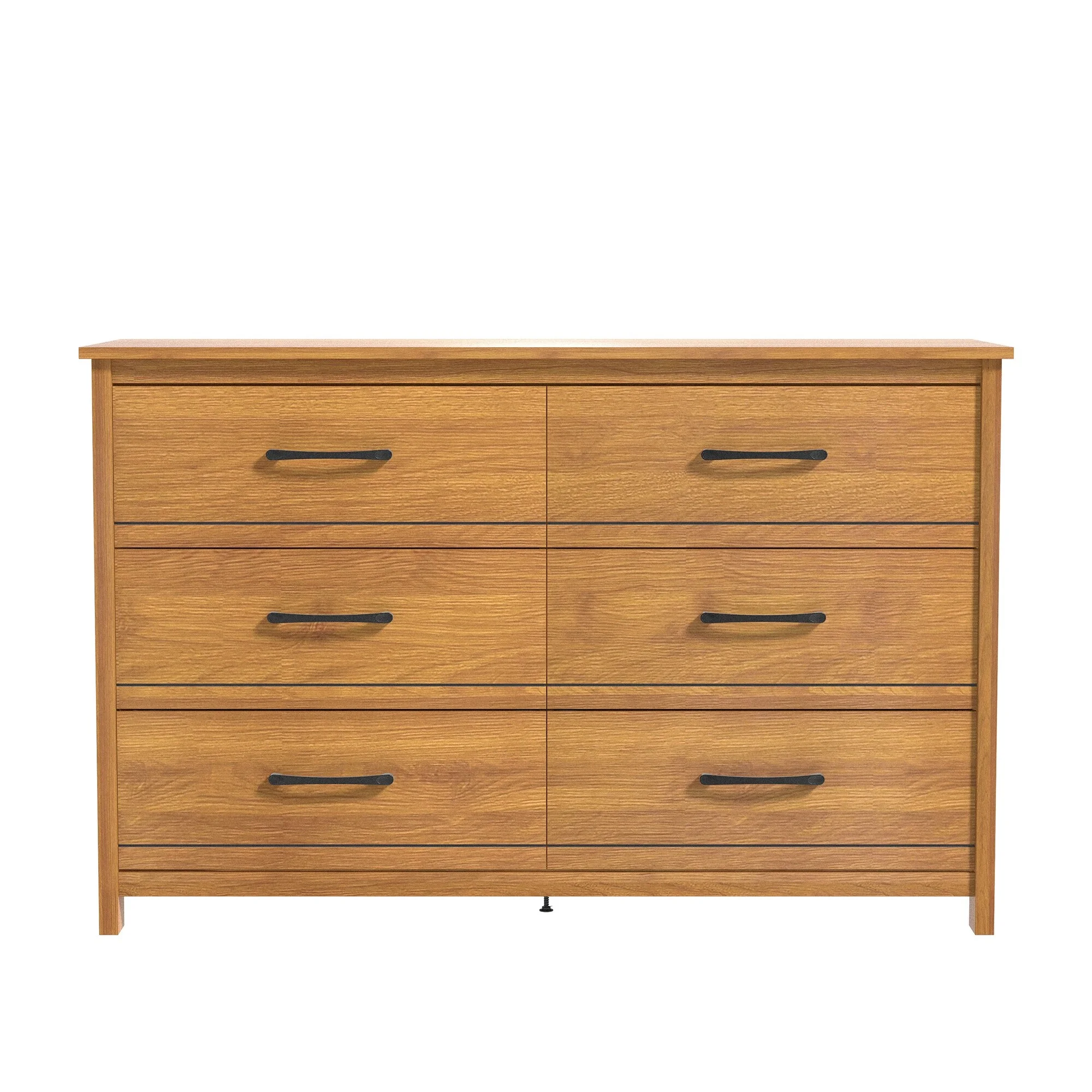 GALANO Kellie 6-Drawers Dresser 30.9 in. x 47 in. x 16.5 in. Amber Walnut
