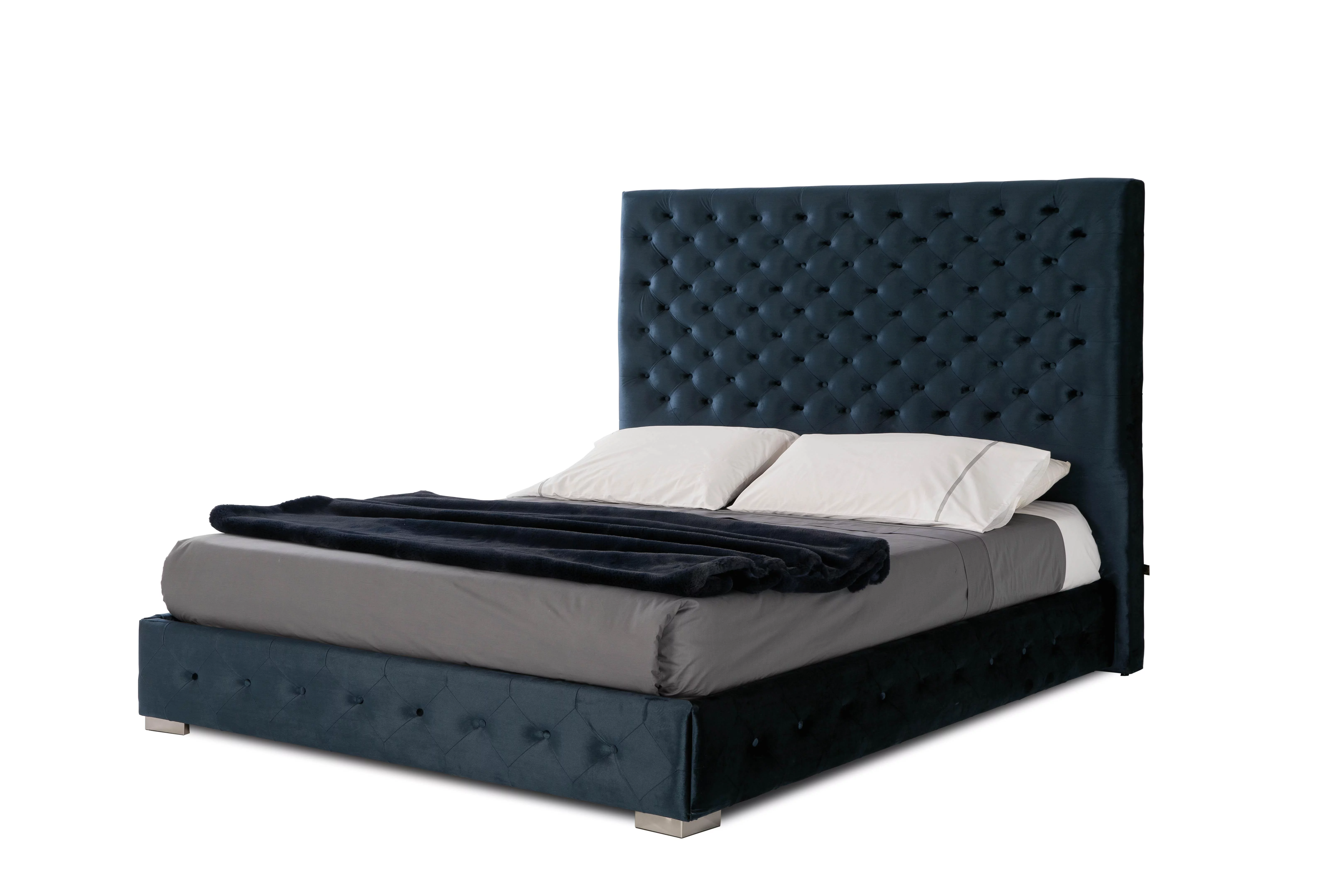 Blue King Storage Bedroom Set 3 LEONOR ESF Contemporary Made in Spain Dupen