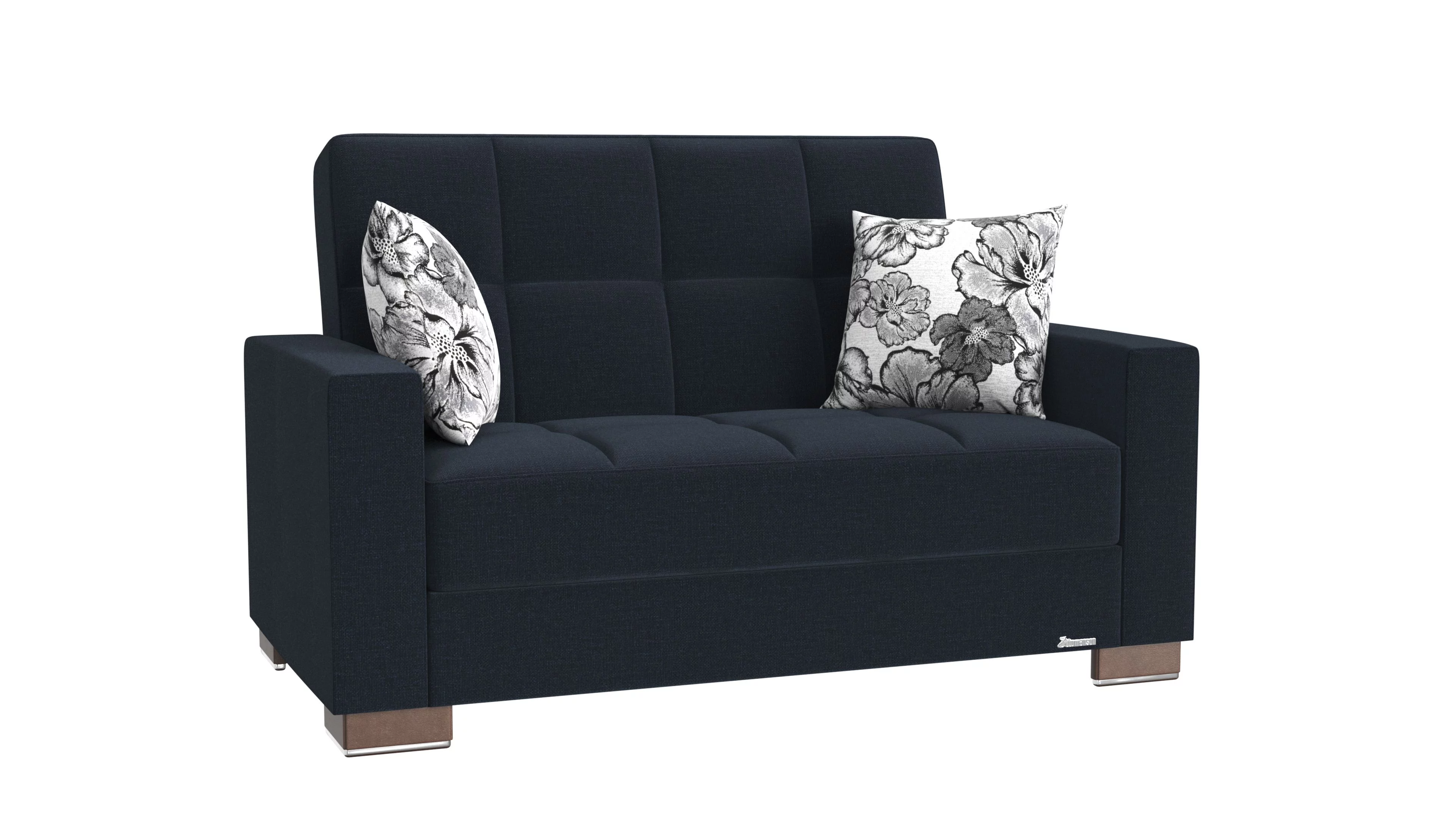 Ottomanson Origins Sleeper Loveseat, Dark Blue Polyester Fabric
