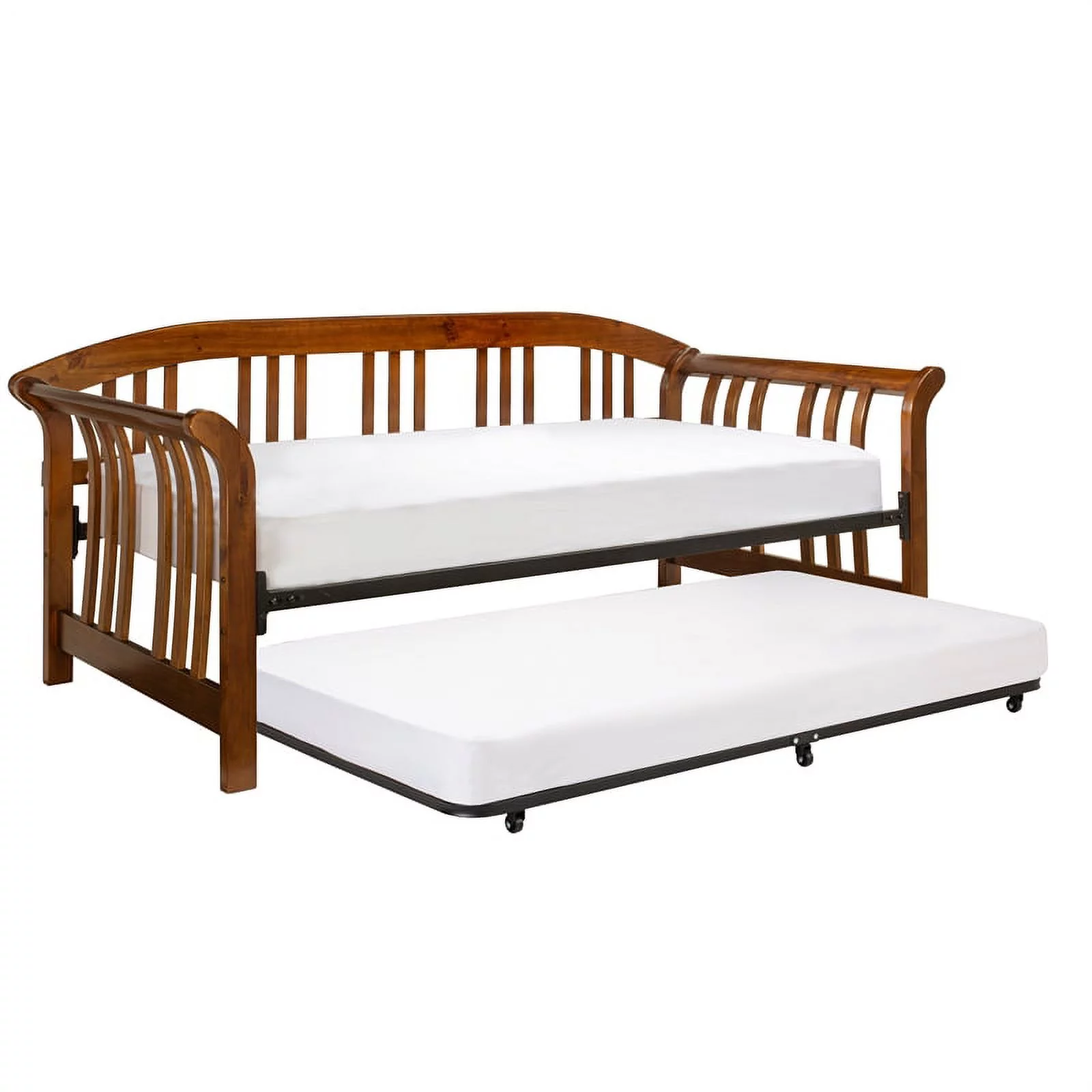 Bowery Hill Wood Daybed with Suspension Deck and Trundle in Walnut