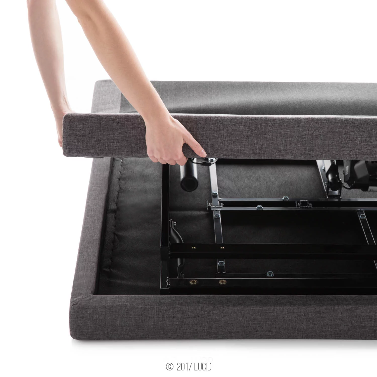 Lucid L300 Adjustable Bed Base with Dual USB Charging Ports, Queen