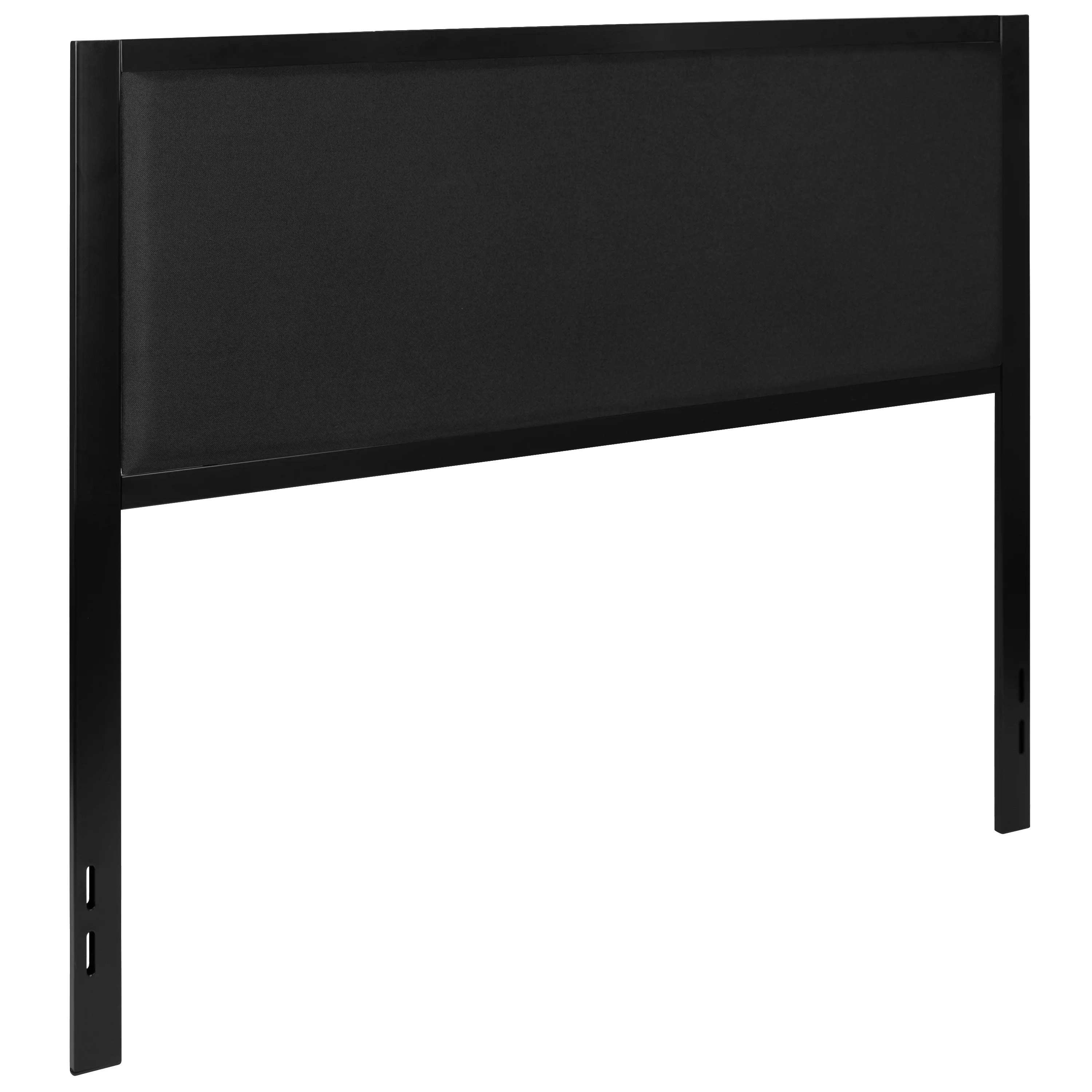 Merrick Lane Queen Size Headboard Black Fabric Upholstered Headboard With Metal Frame and Adjustable Rail Slots