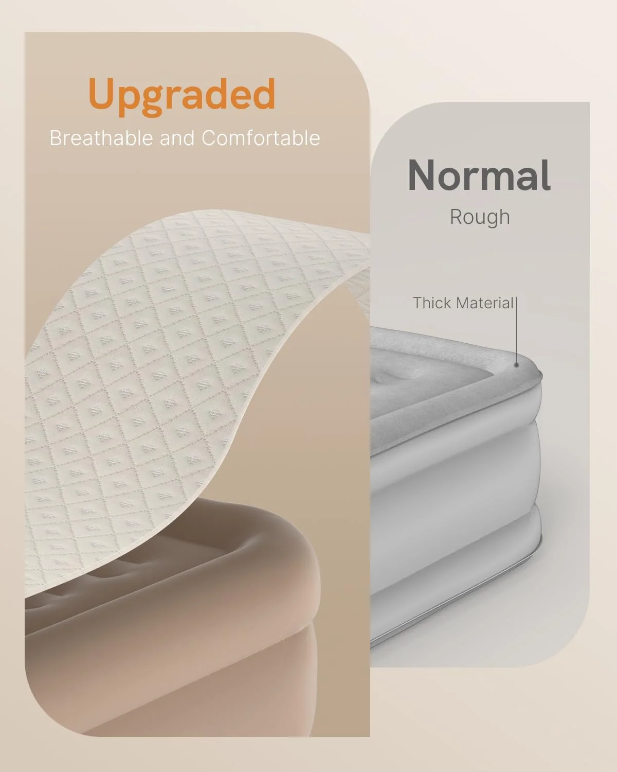 NatraCalm Air Mattress with Built in Pump, Blow up Mattress with Luxury Soft Top Surface, Queen Size, 650lb MAX