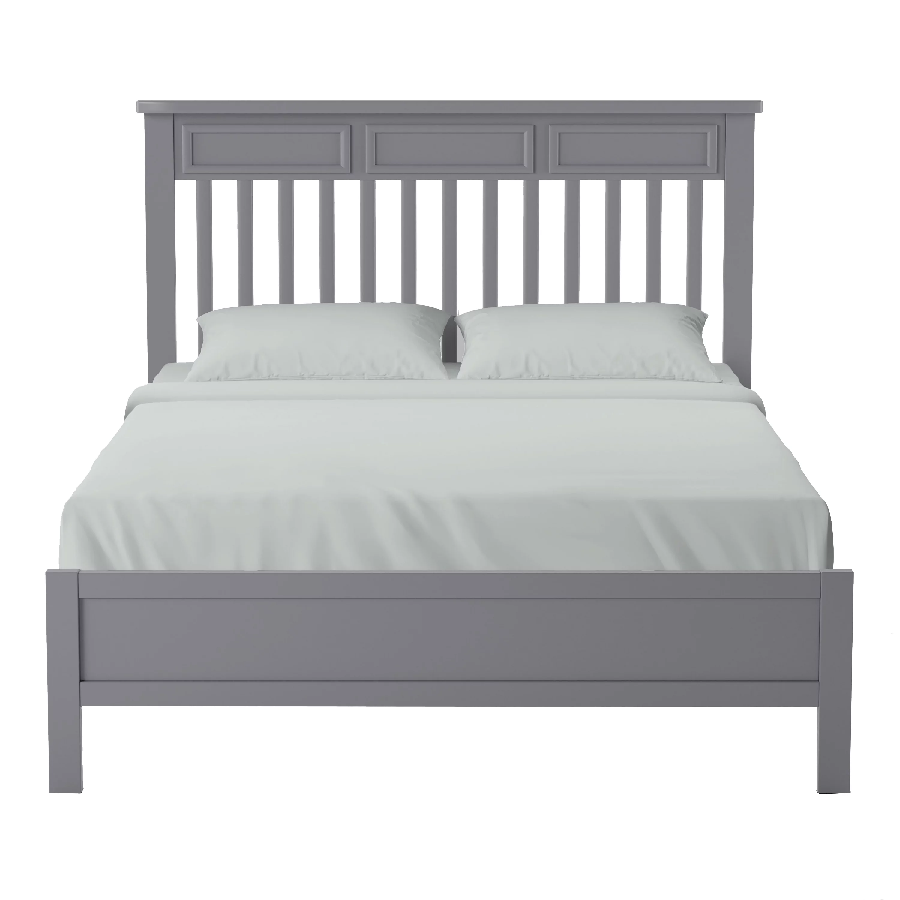 Furniture of America Nosha Wood Slatted Platform Bed, Gray, Full