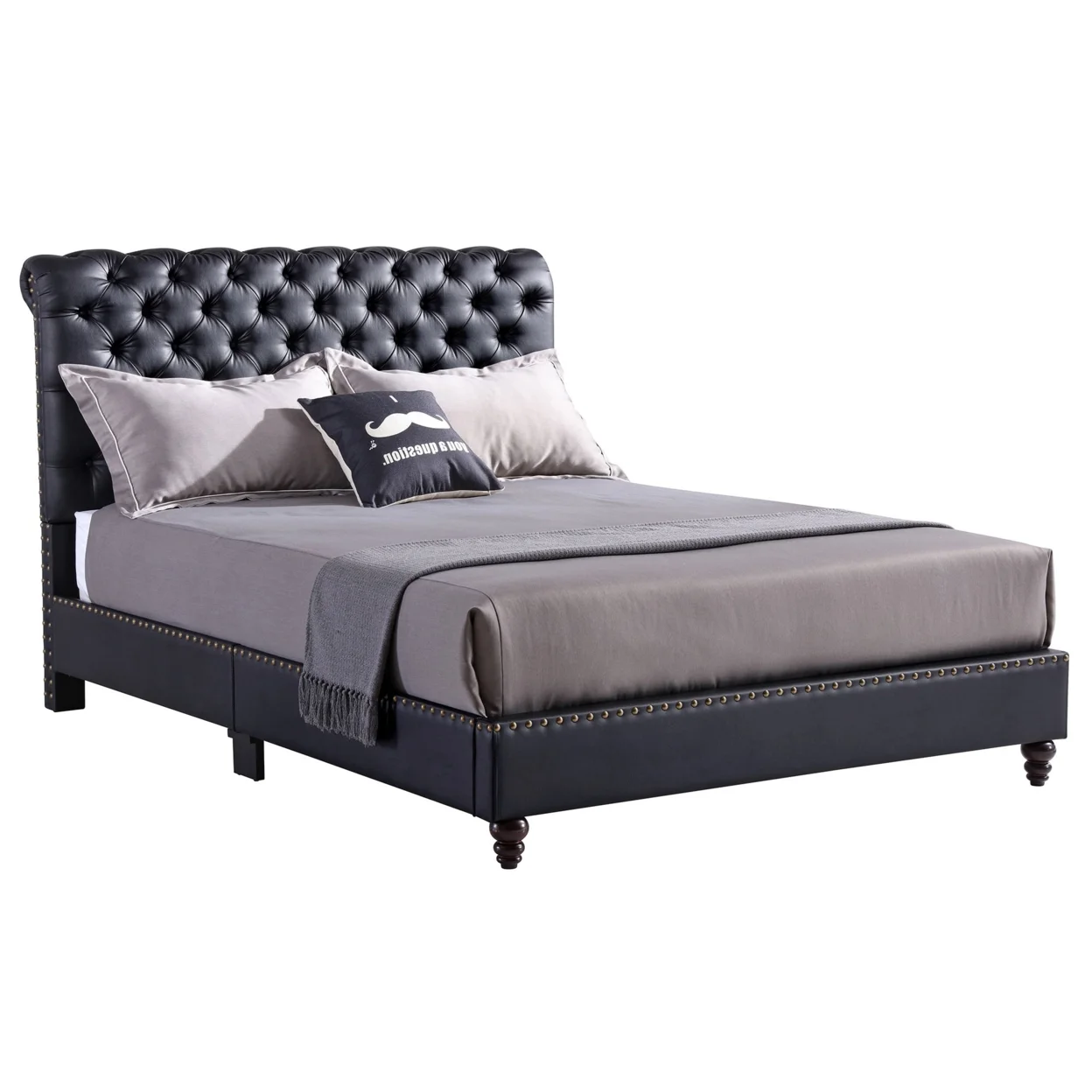Home Bedroom Furniture Maxx Black Full Panel Beds - 58
