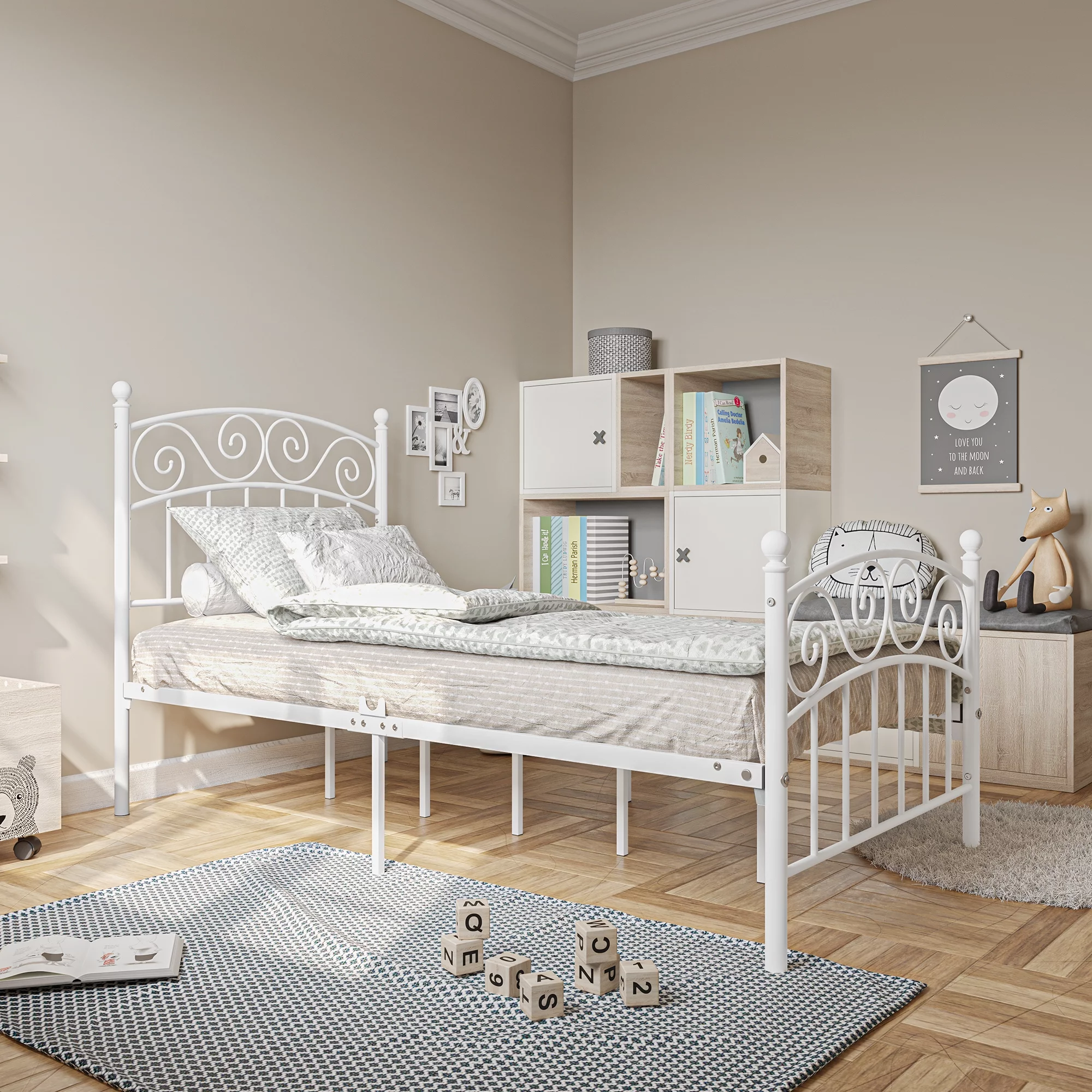 Baby Room High Back Rocking Chair Nursery Chair , Comfortable Rocker Fabric Padded Seat ,Modern High Back Armchair