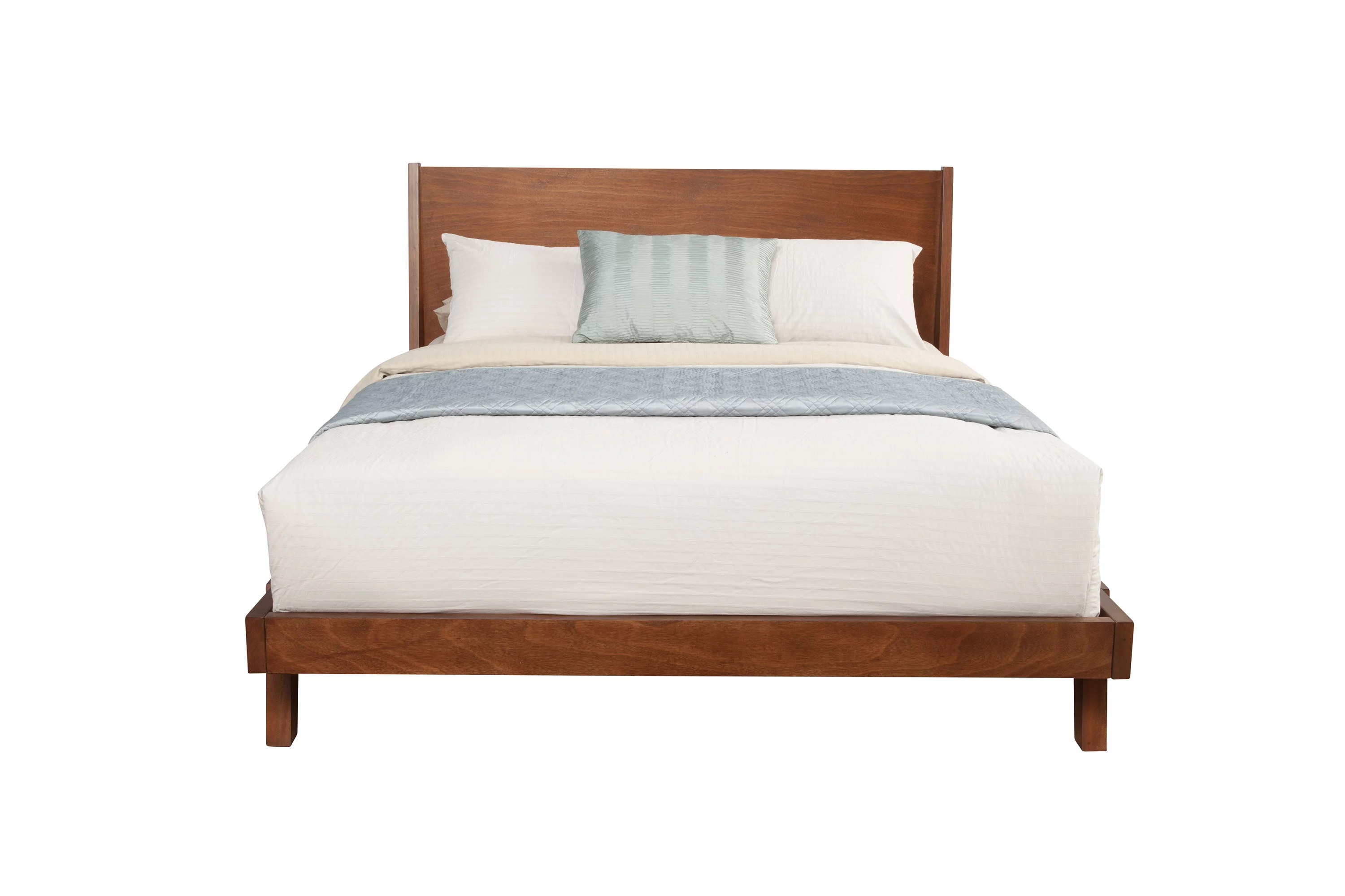 Alpine Furniture Dakota Full Wood Platform Bed in Acorn (Brown)