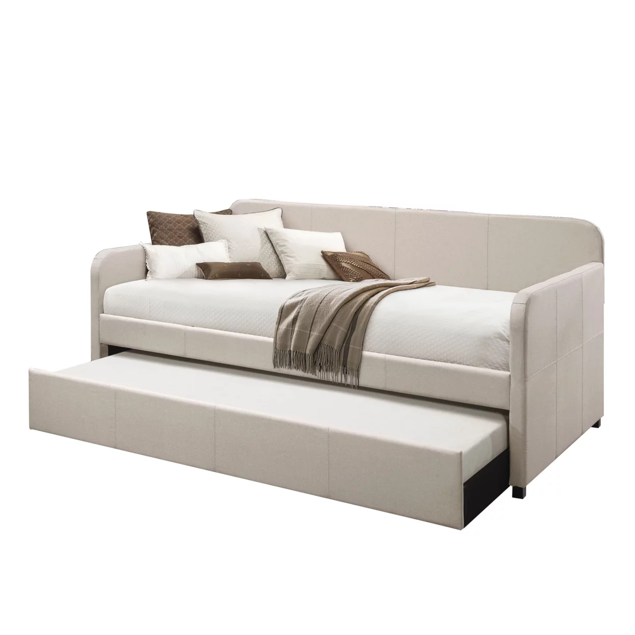 Acme Jagger Daybed and Trundle with Panel Back in Fabric